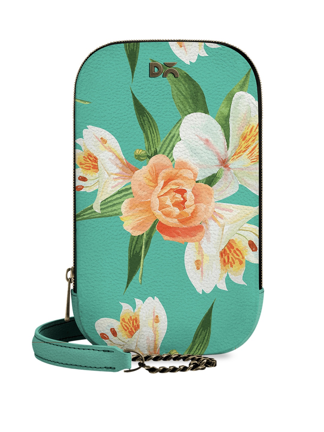 

DailyObjects Mint Green & Off-White Floral Print Sling Bag