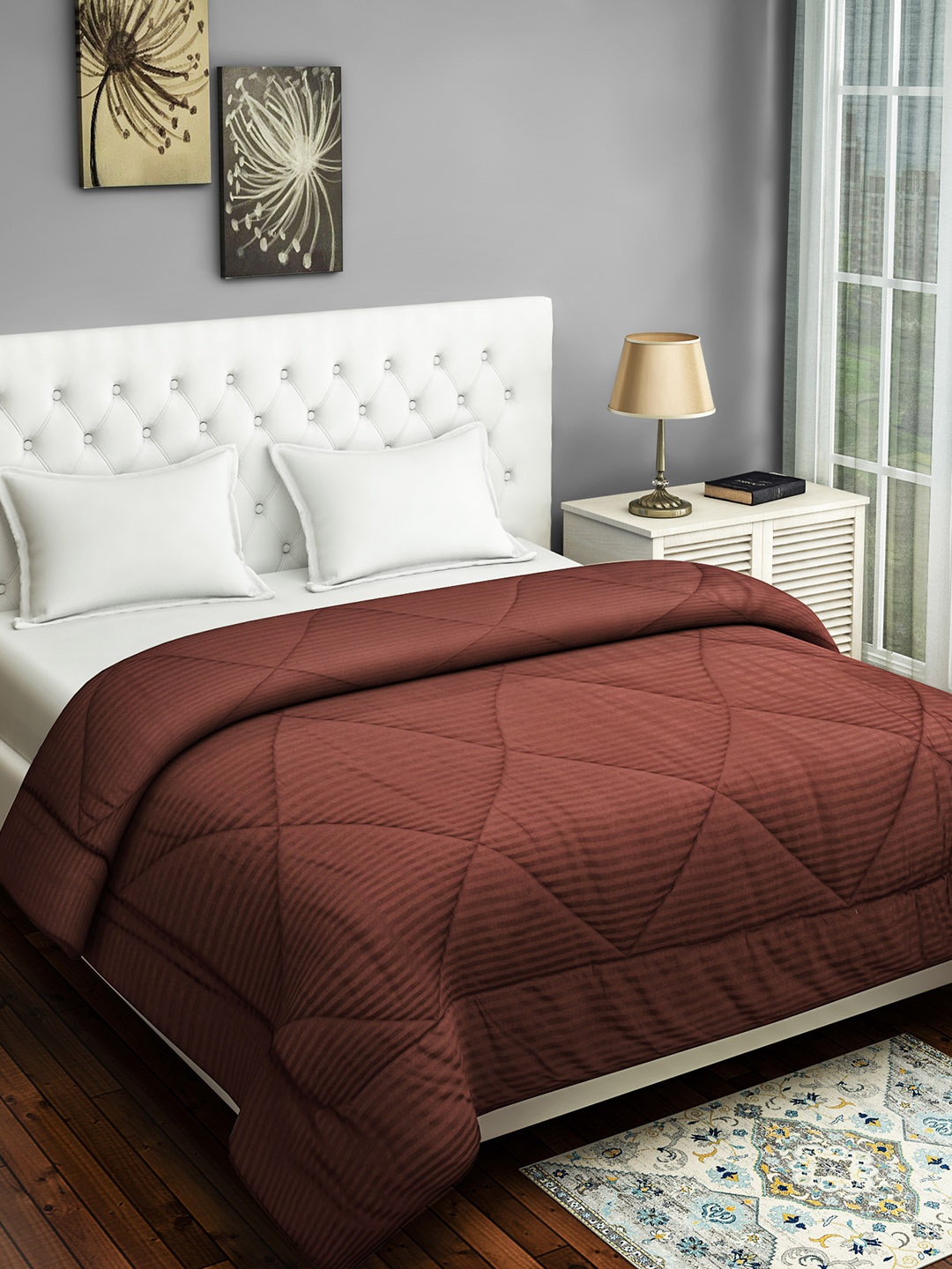 

SWAYAM Brown Solid AC Room 150 GSM Double Bed Comforter