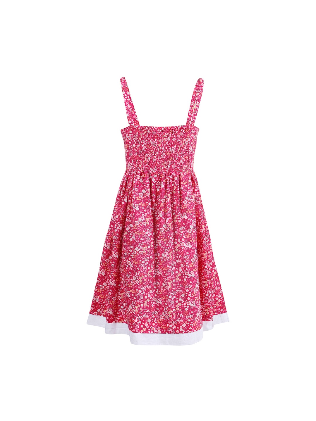

Miyo Girls Pink & Off-White Floral Printed Fit and Flare Dress
