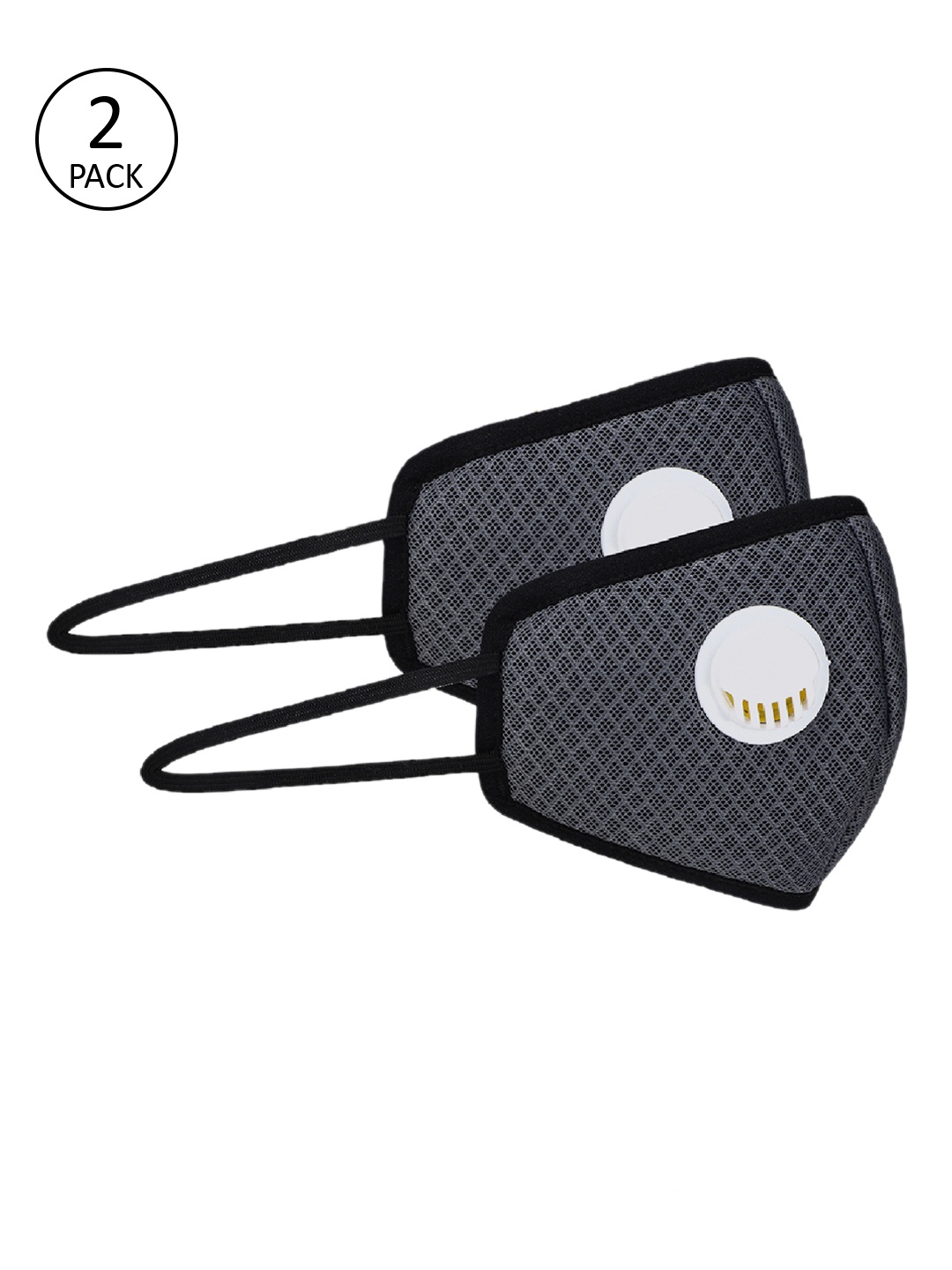 

Fresh Filter Unisex Pack of 2 Pcs Grey 6-Ply Protective Outdoor Masks With Valve