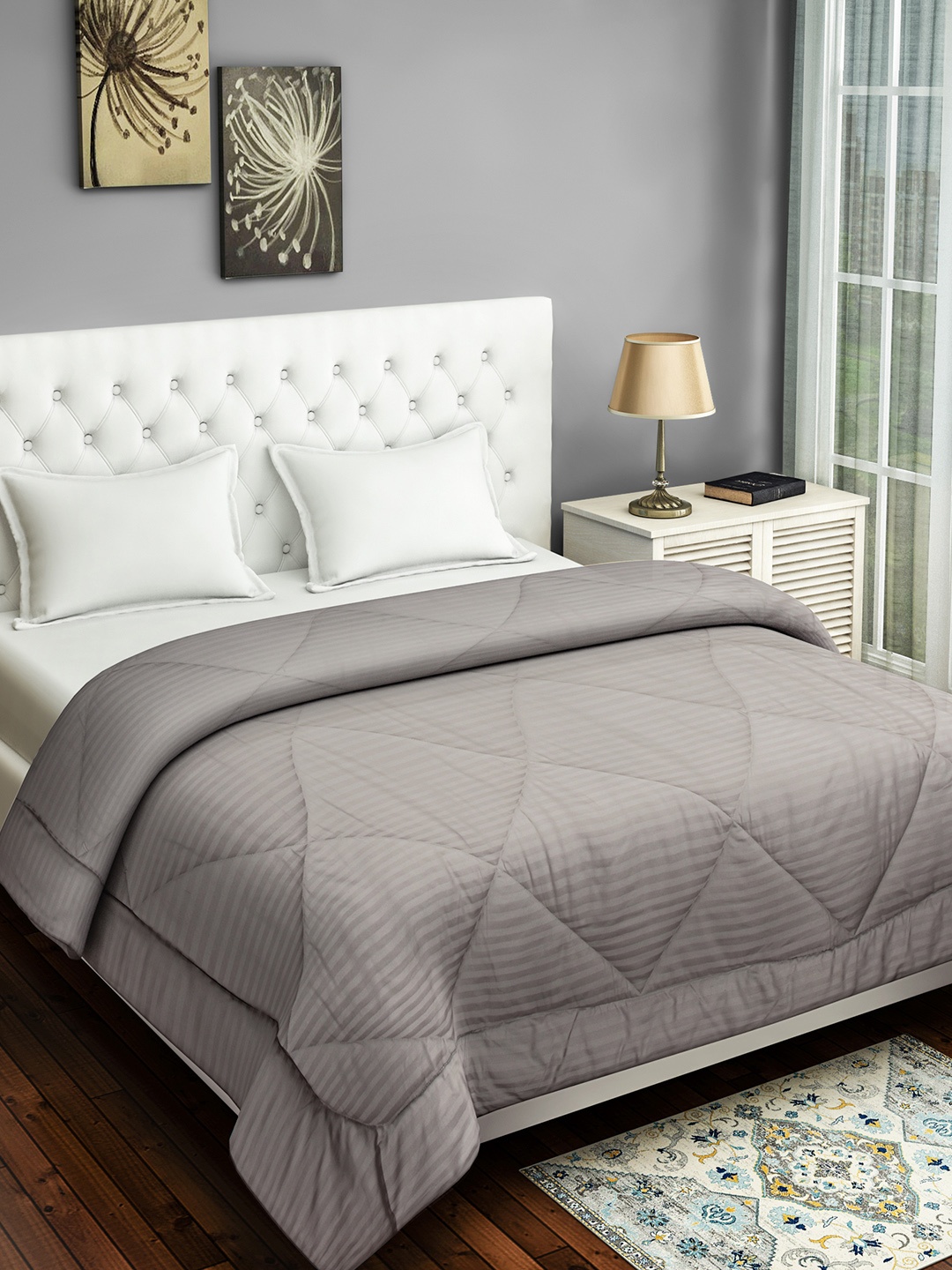 

SWAYAM Grey Solid AC Room 150 GSM Double Bed Comforter