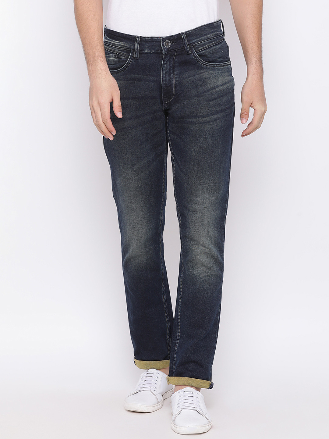 

Richlook Men Navy Blue Slim Fit Mid-Rise Clean Look Jeans