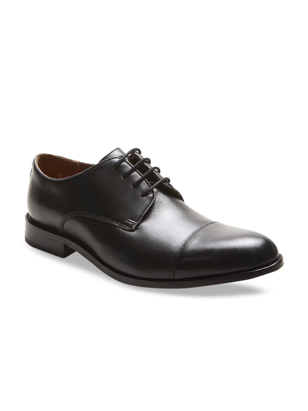 

Florsheim Men Black Solid Leather Formal Derbys