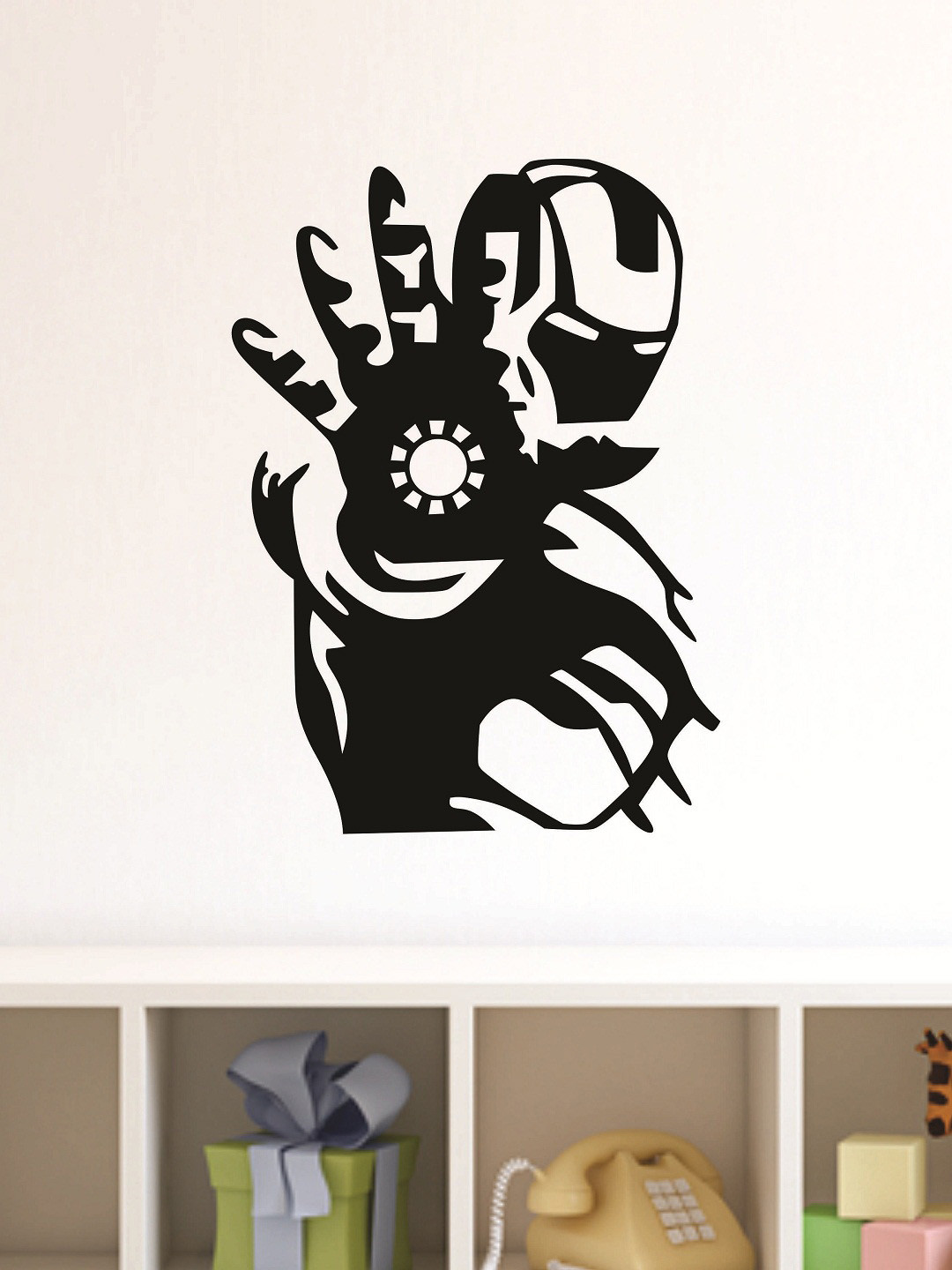 

WALLSTICK Black Superhero Large Vinyl Wall Sticker, Multi