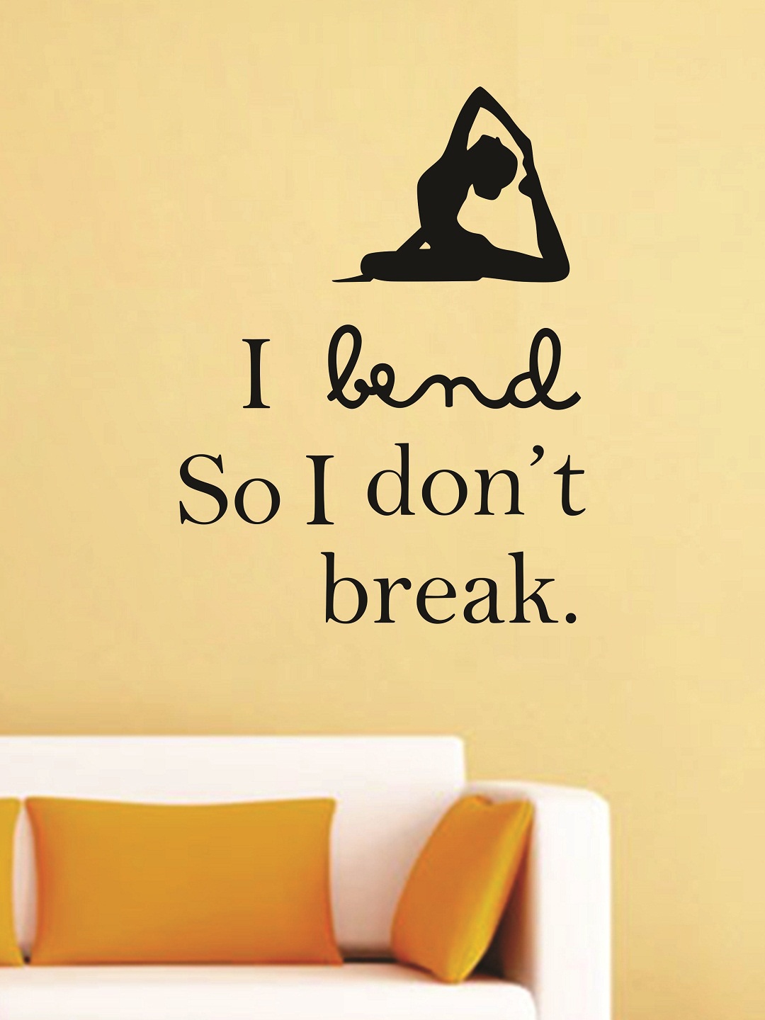 

WALLSTICK Black Yoga Posture Large Vinyl Wall Sticker