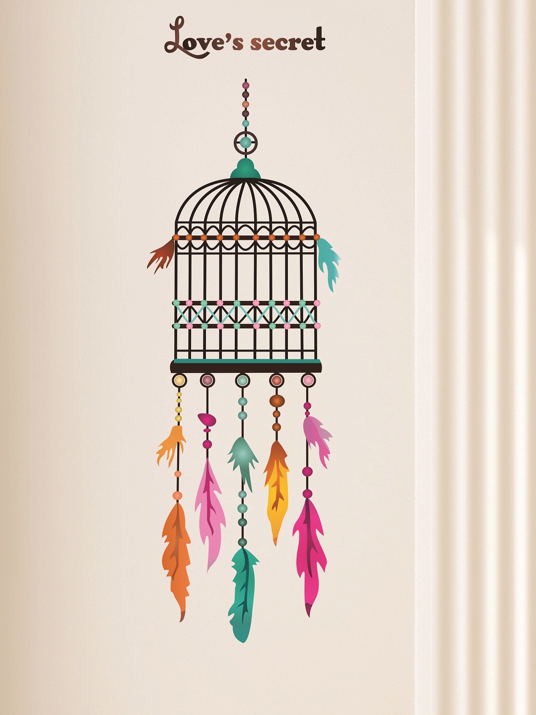 WALLSTICK Black & Pink Love's Secret Large Vinyl Wall Sticker