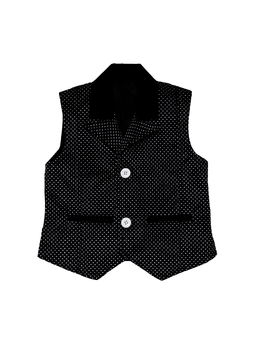 

Kidling Boys Black & White Printed Velvet Waistcoat