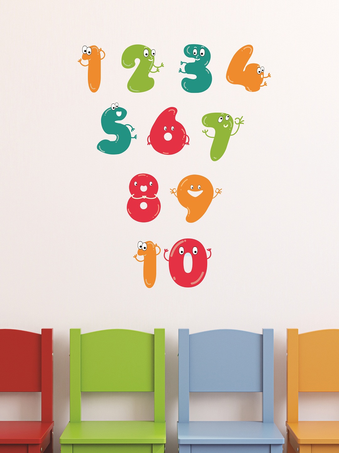 

WALLSTICK Red & Green Numbers Large Vinyl Wall Sticker
