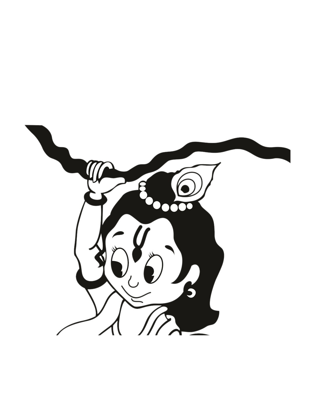 WALLSTICK Black Baby Krishna Large Vinyl Wall Sticker