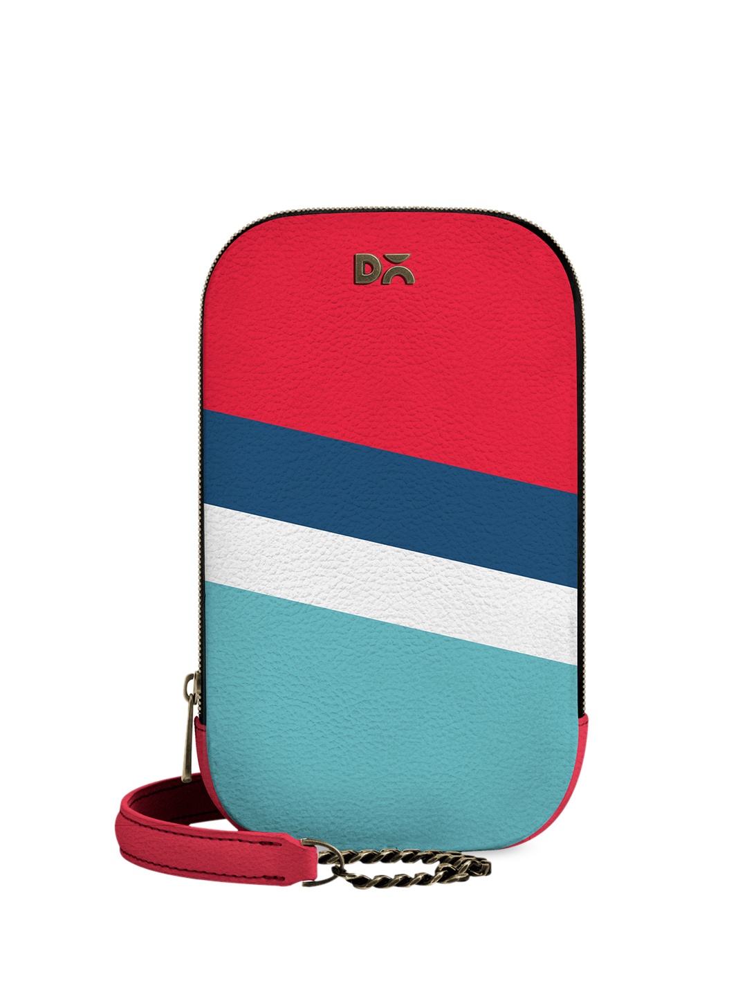

DailyObjects Red & Turquoise Blue Colourblocked Sling Bag