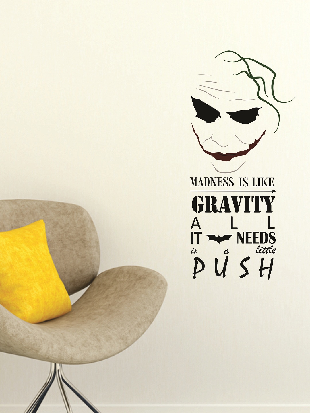 WALLSTICK Black Quotation Large Vinyl Wall Sticker