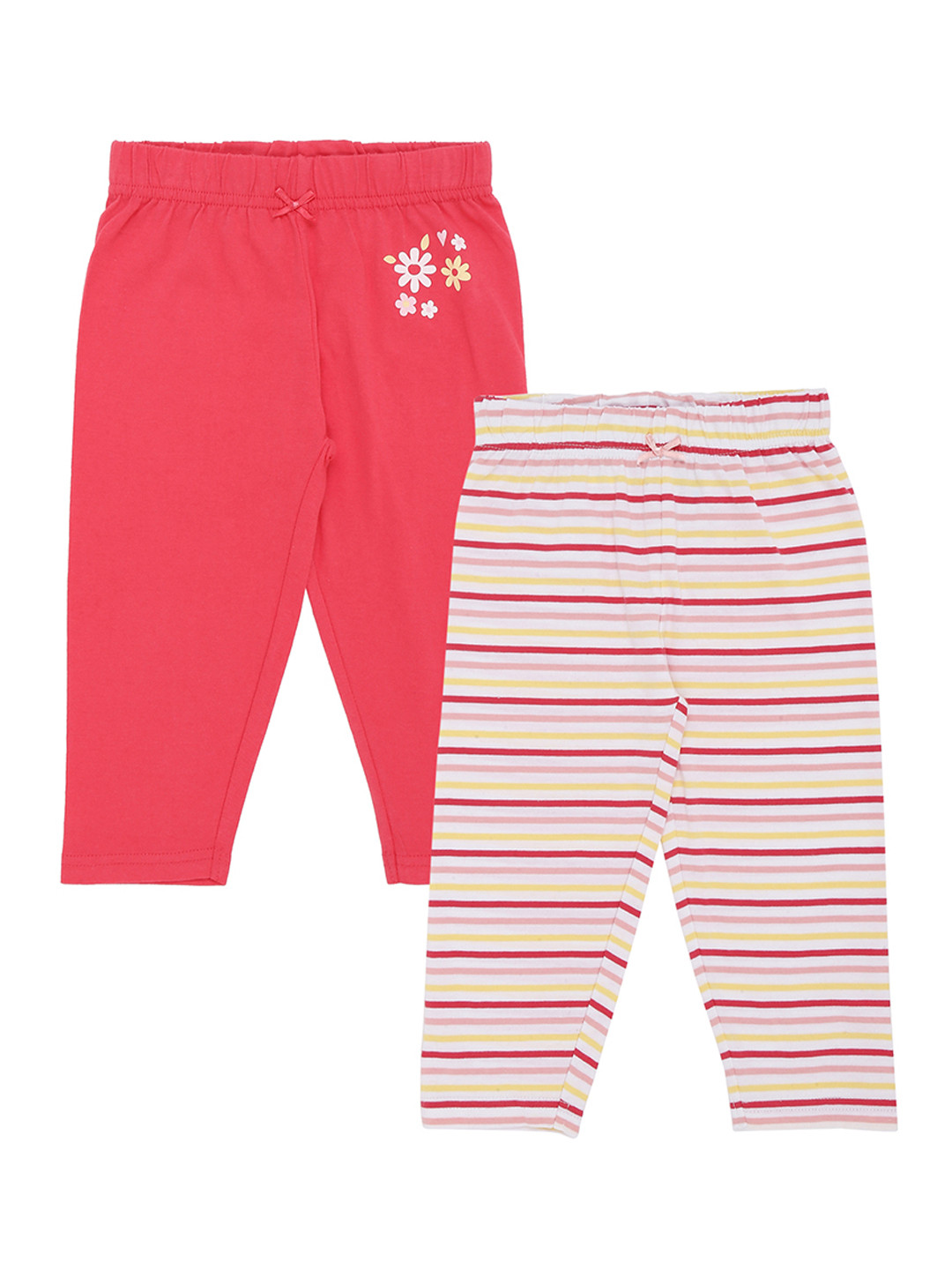 

Pantaloons Baby Girls Pack Of 2 Printed Track Pants, Pink