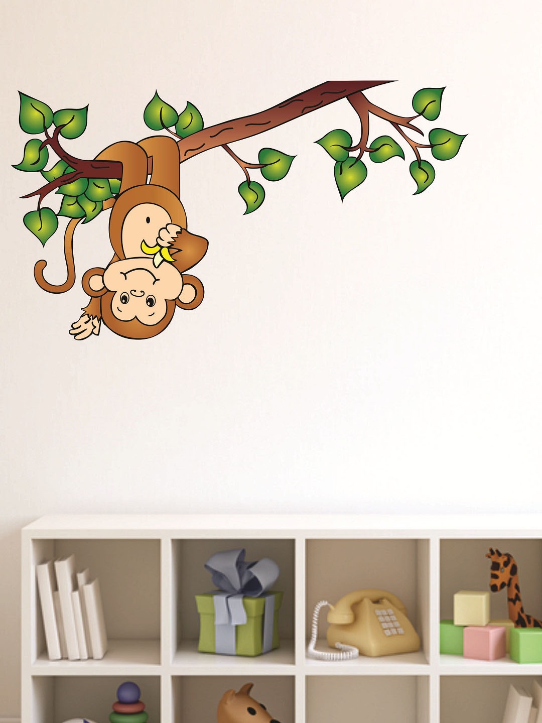 

WALLSTICK Brown & Green Monkey On Tree Large Vinyl Wall Sticker