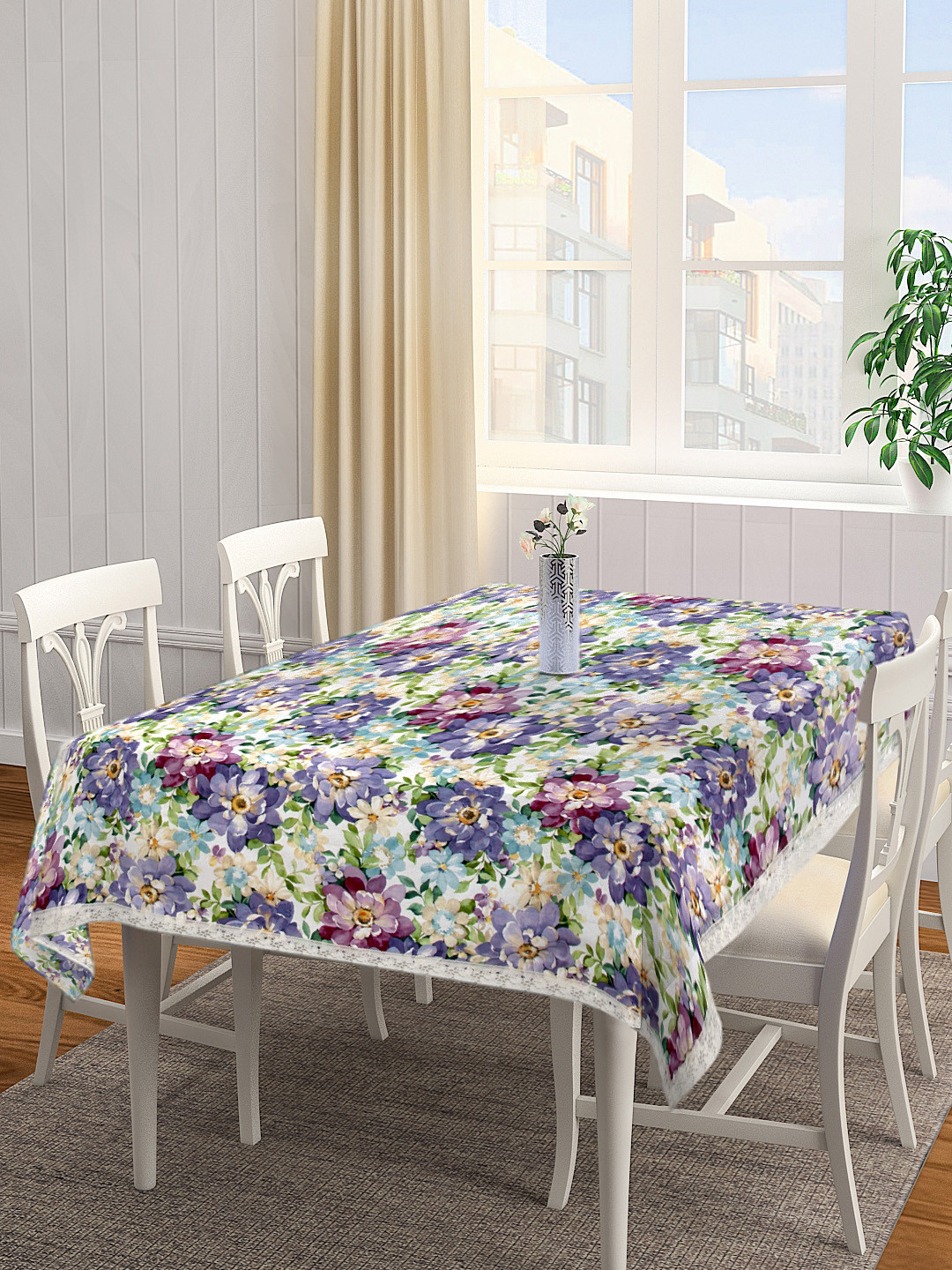 

Clasiko Lavender & Purple Floral Print 6-Seater PVC Table Cover