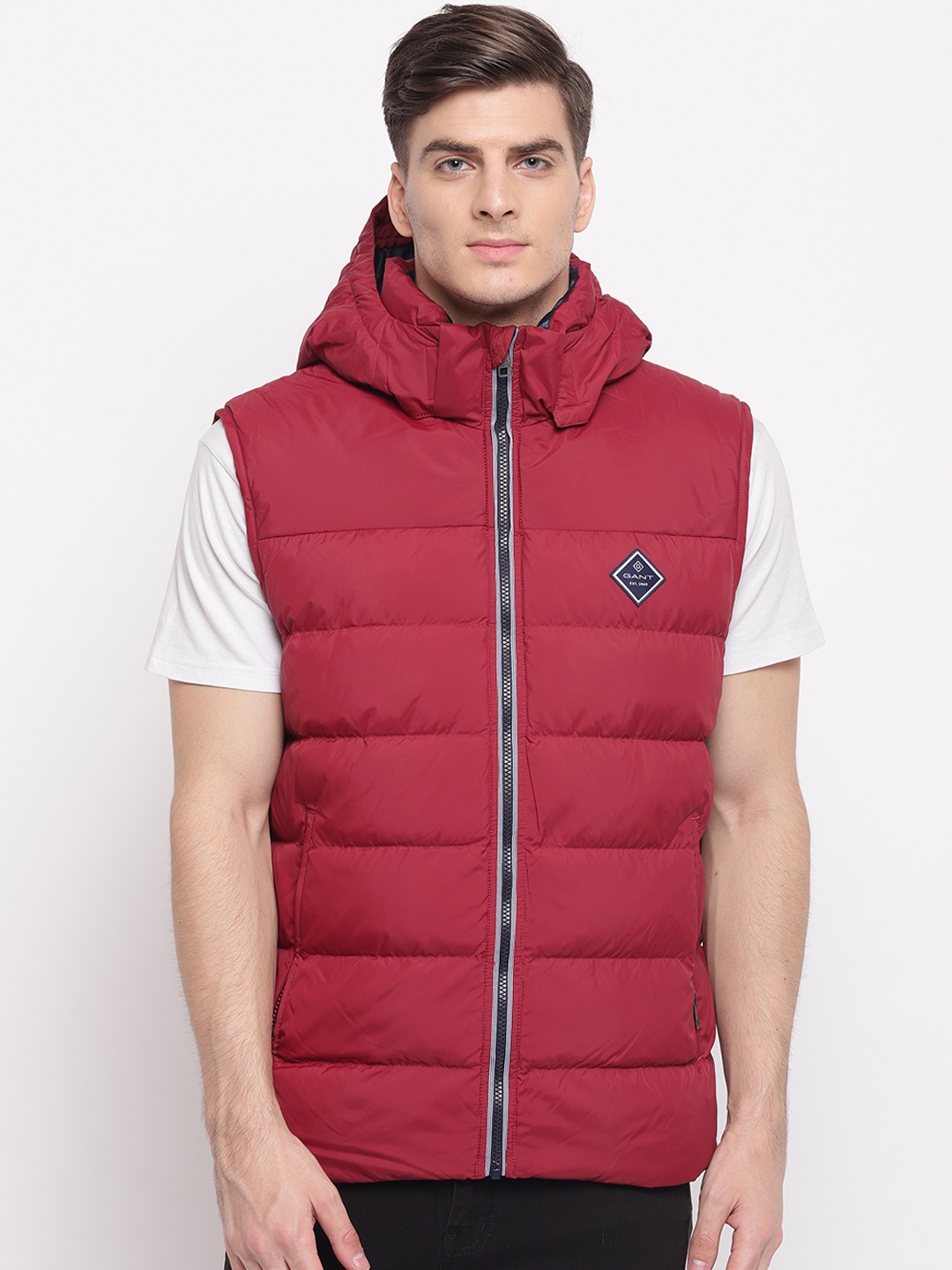 

GANT Men Red Solid Hooded Puffer Jacket