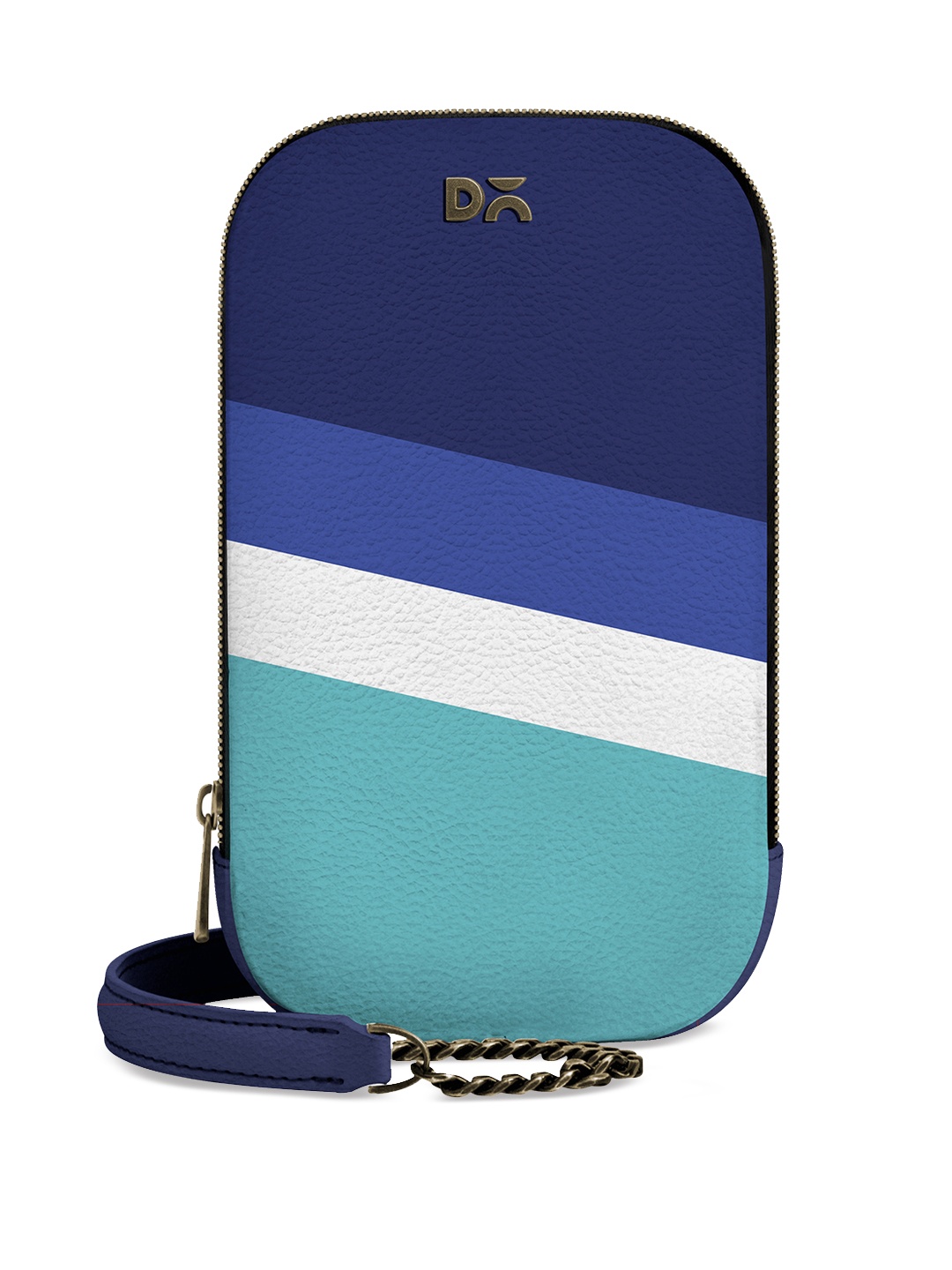 

DailyObjects Navy Blue & Turquoise Blue Colourblocked Sling Bag
