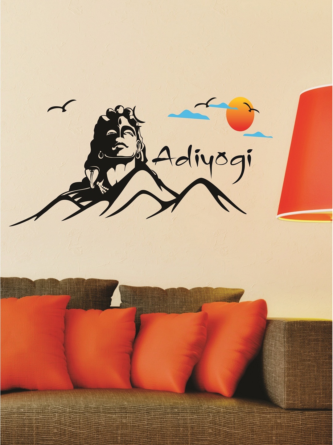 

WALLSTICK Black & Blue Adiyogi Large Vinyl Wall Sticker