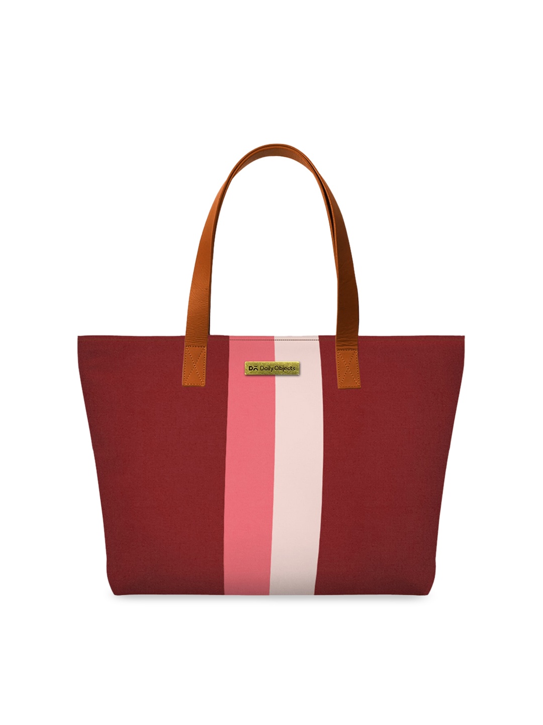 

DailyObjects Red & Coral Pink Colourblocked Tote Bag