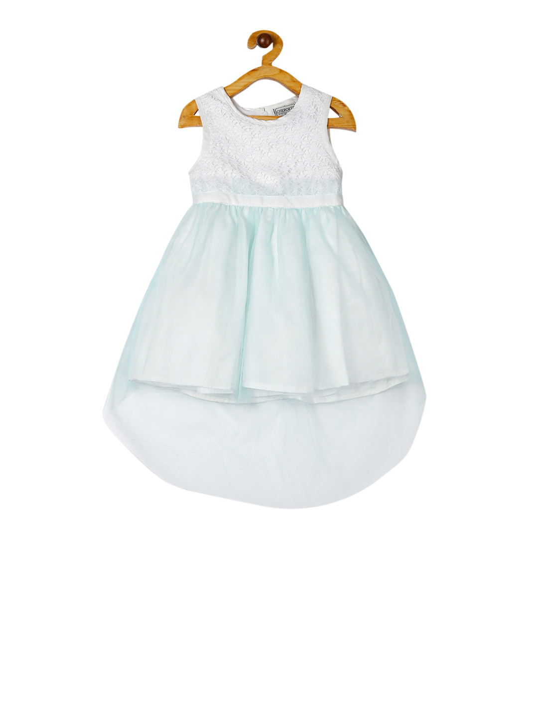 

Cherokee Girls White & Green Colourblocked Fit and Flare Dress
