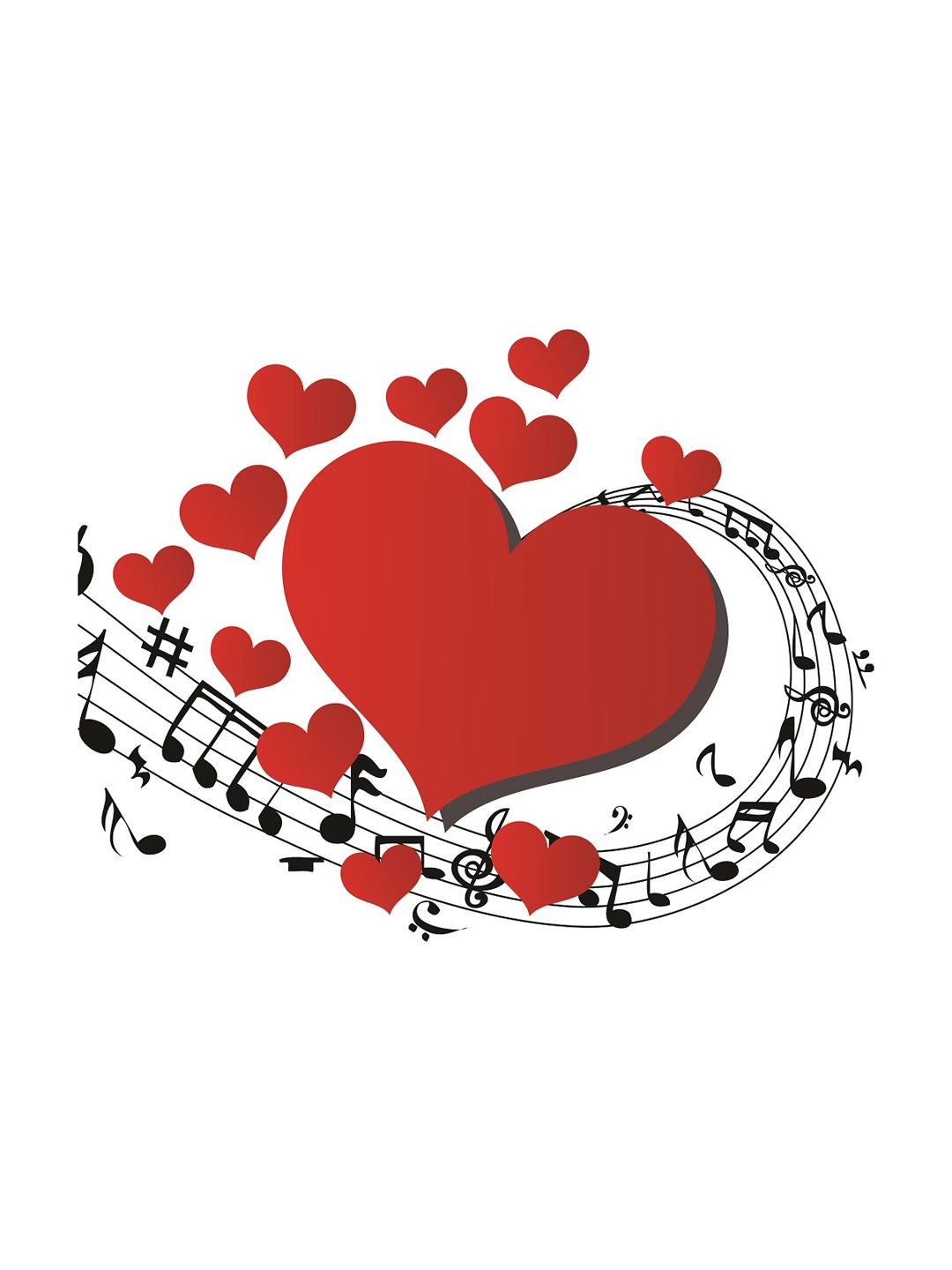 

WALLSTICK Black & Red Musical Notes Large Vinyl Wall Sticker
