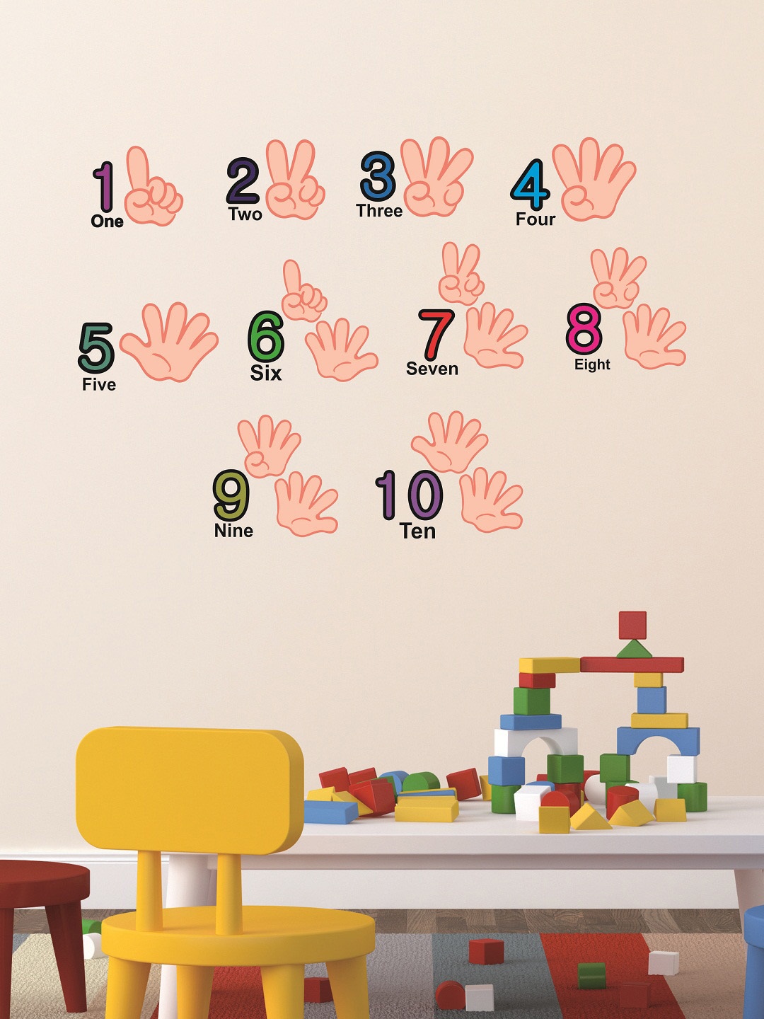 

WALLSTICK Pink & Blue Numbers Large Vinyl Wall Sticker