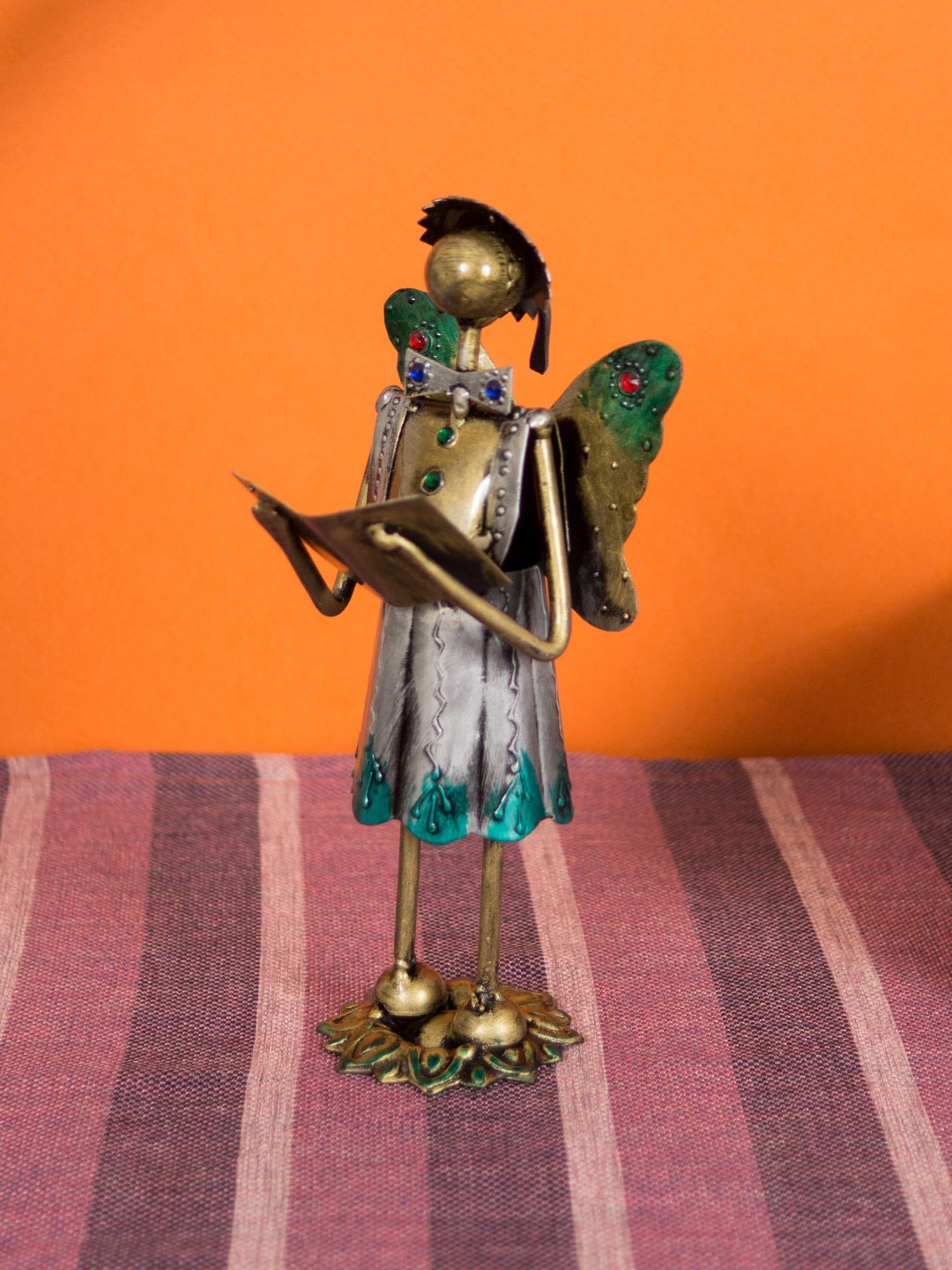 

Golden Peacock Gold-Toned & Grey Handcrafted School Boy Iron Figurine