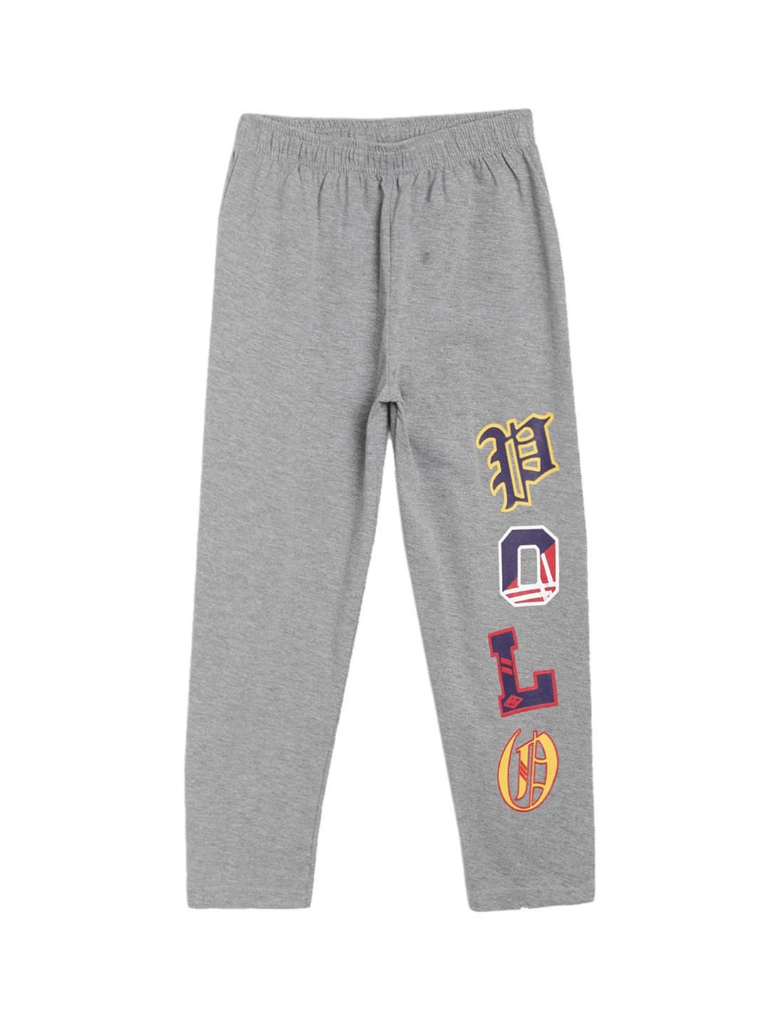 SWEET ANGEL Boys Grey Melange Printed Straight-Fit Track Pants