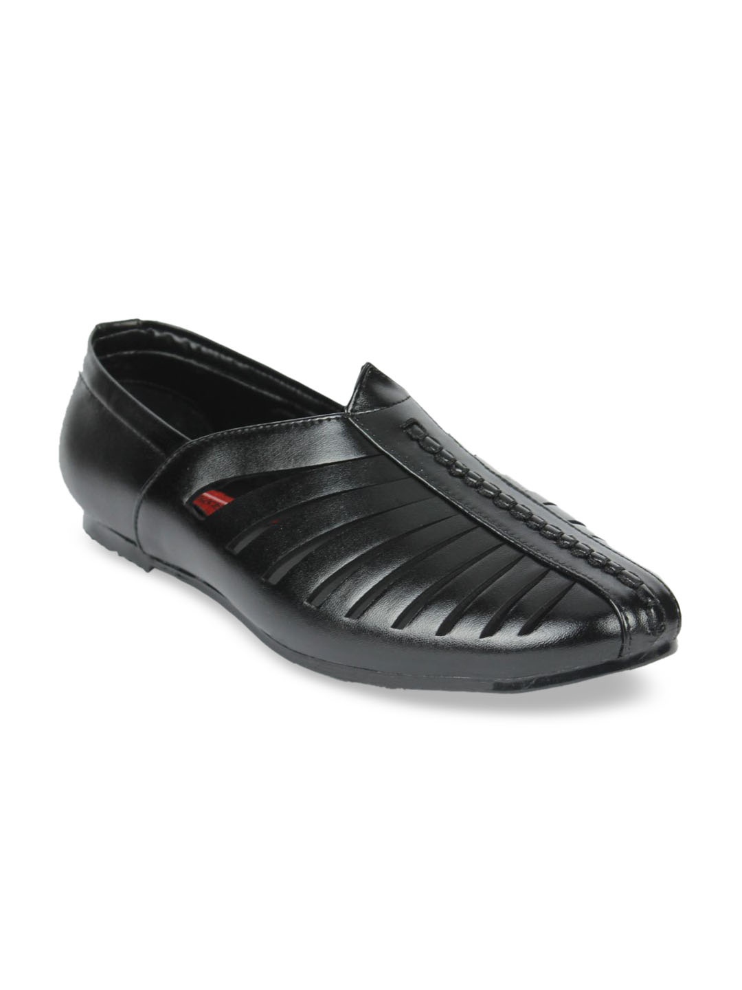 

Fashion Victim Men Black Solid Leather Mojaris