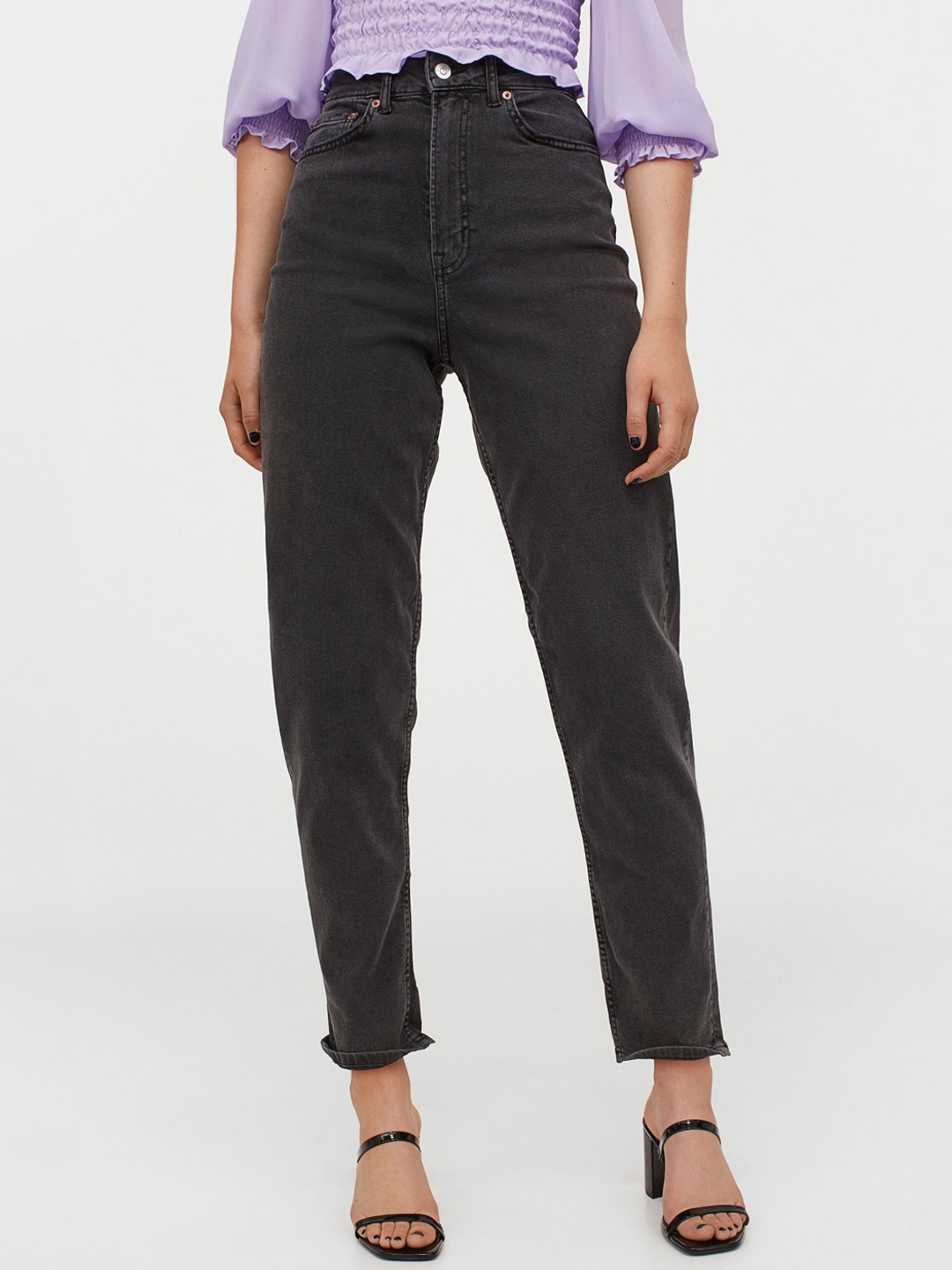 

H&M Women Grey Regular Fit High-Rise Clean Look Jeans