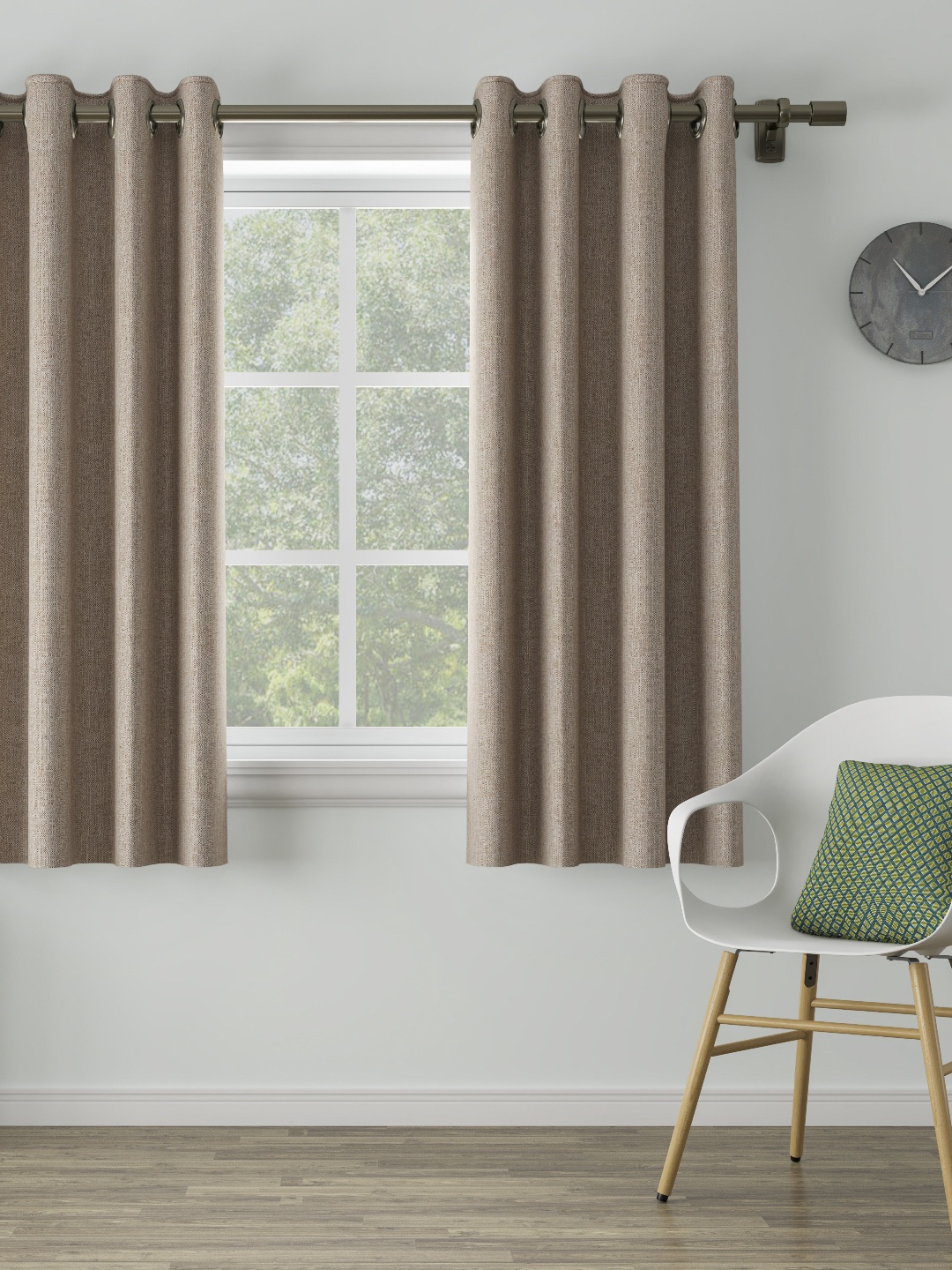 DDecor Beige Single Window Curtain