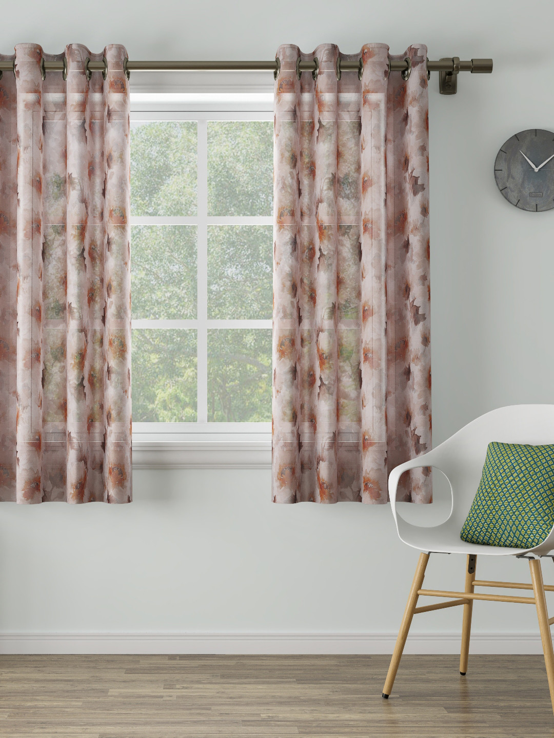 

DDecor Beige & Brown Single Window Curtain
