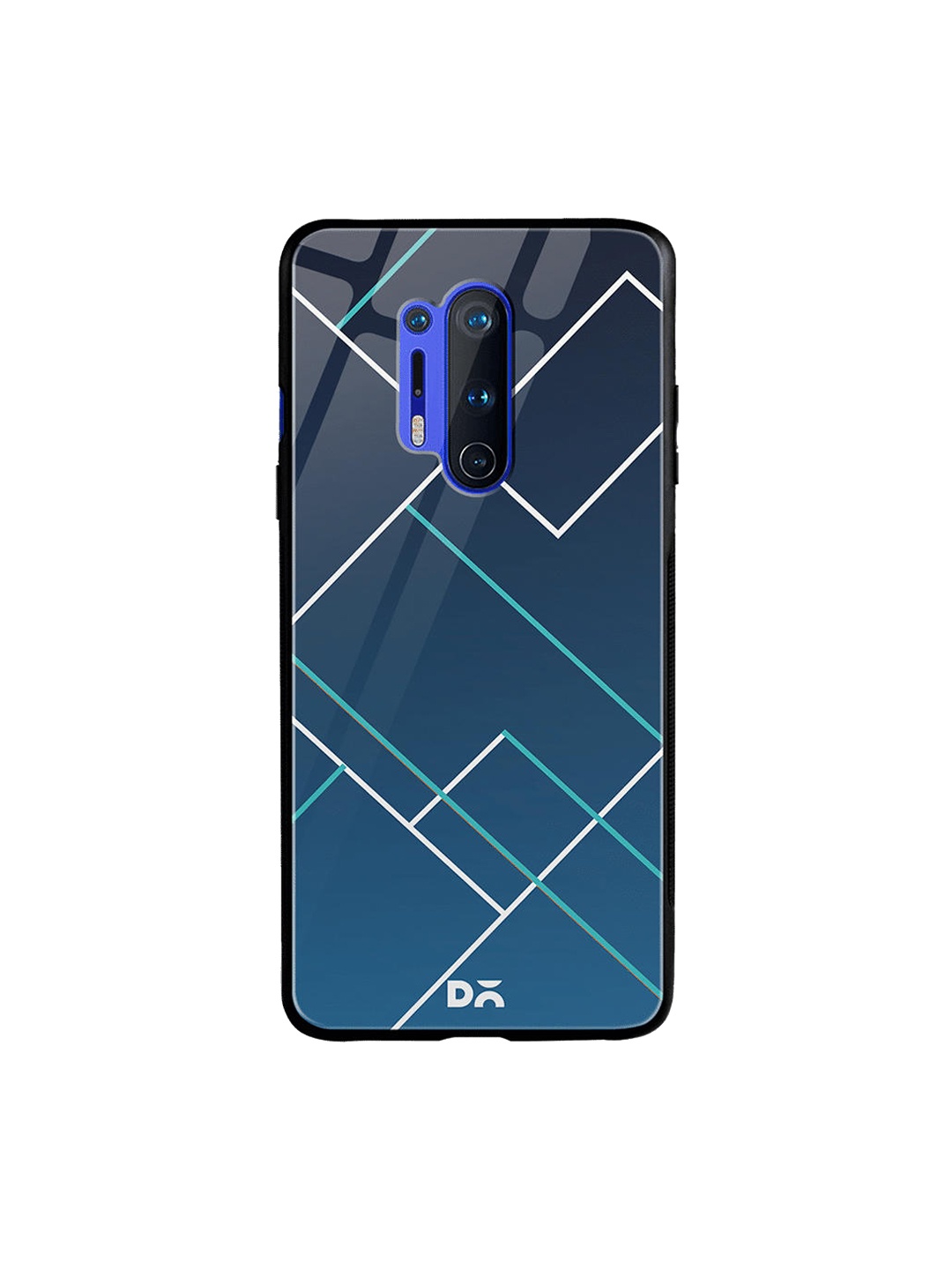DailyObjects Blue & White Nebula Tech Lines OnePlus 8 Pro Glass Case