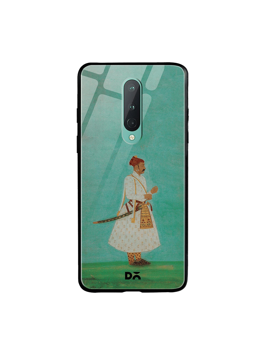 

DailyObjects Sea-Green & Off-White Rajput Warrior Full OnePlus 8 Glass Case