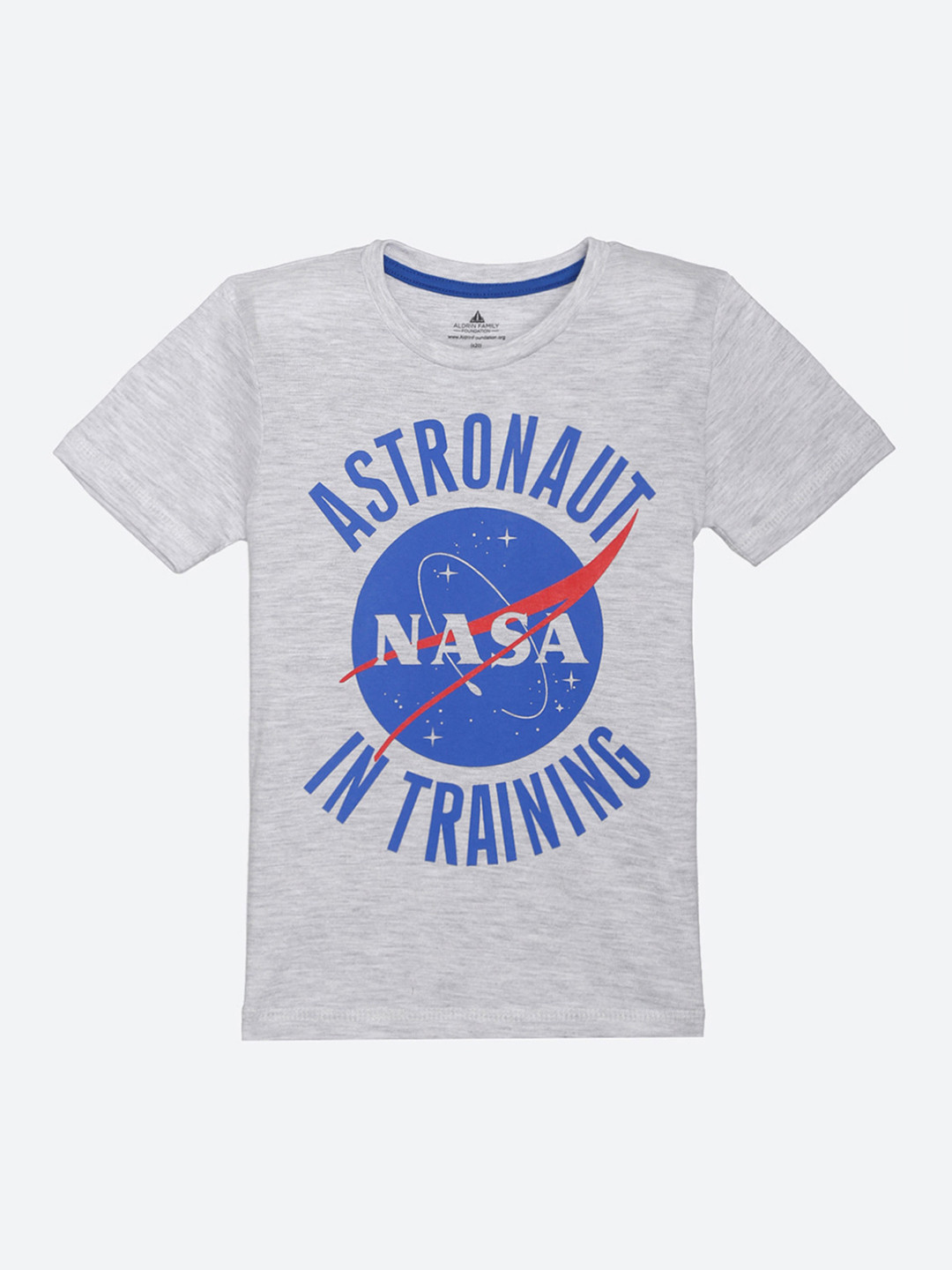 

Kids Ville Boys Nasa Printed Round Neck T-shirt, Grey melange