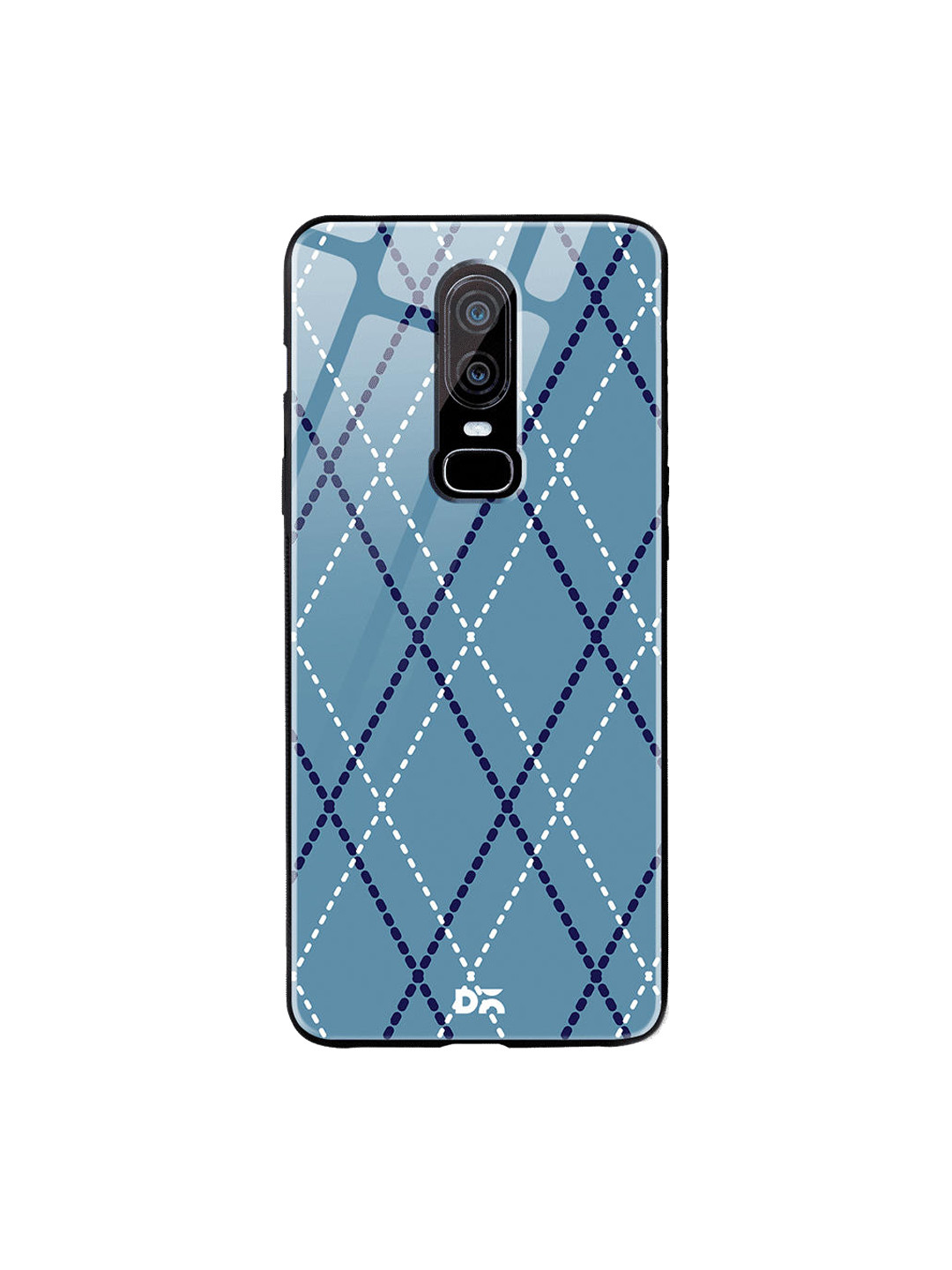 

DailyObjects Blue & White Blueberry Diamond Rope OnePlus 6 Glass Case