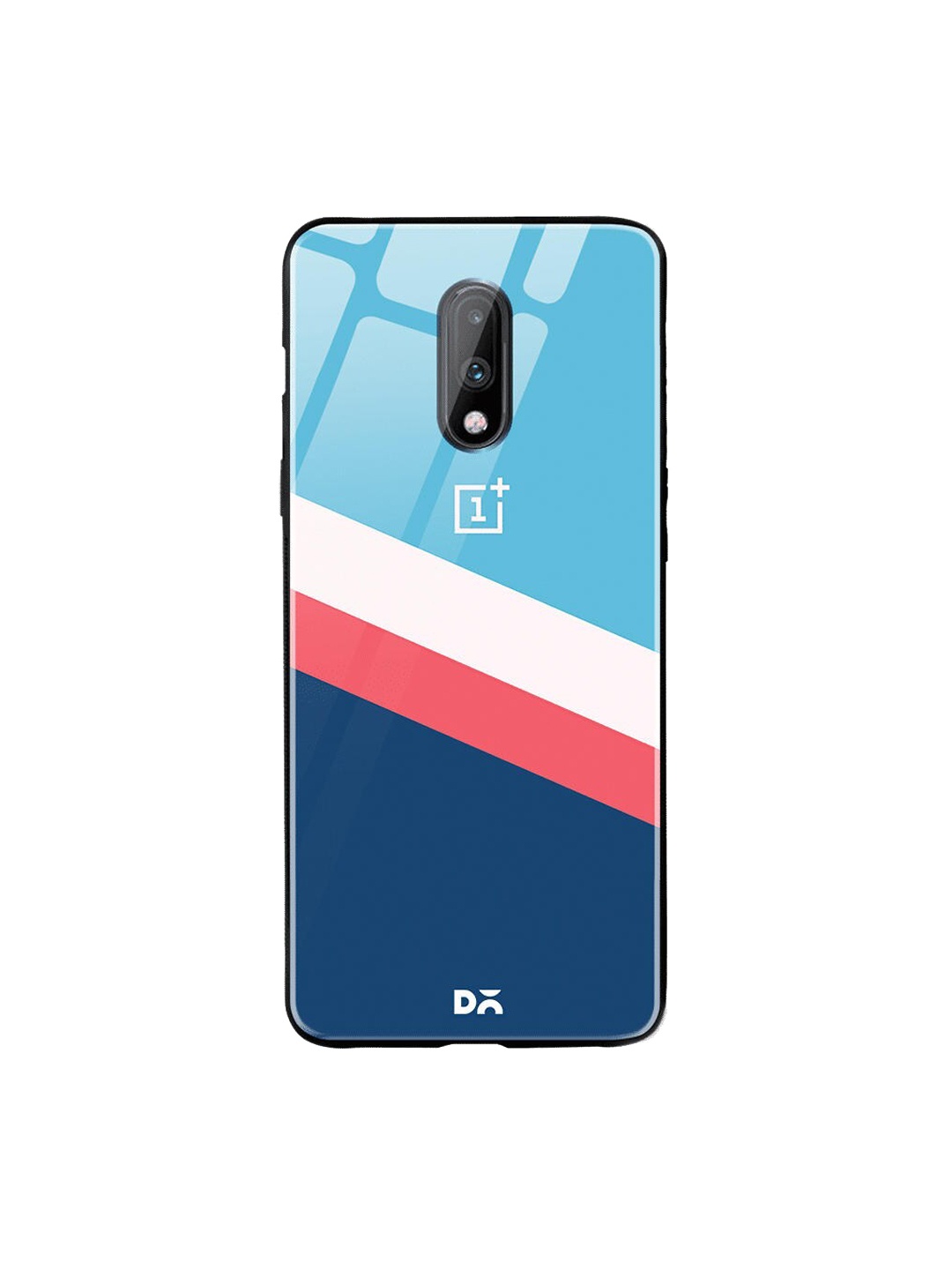 

DailyObjects Blue & White Angles OnePlus 7 Glass Mobile Case