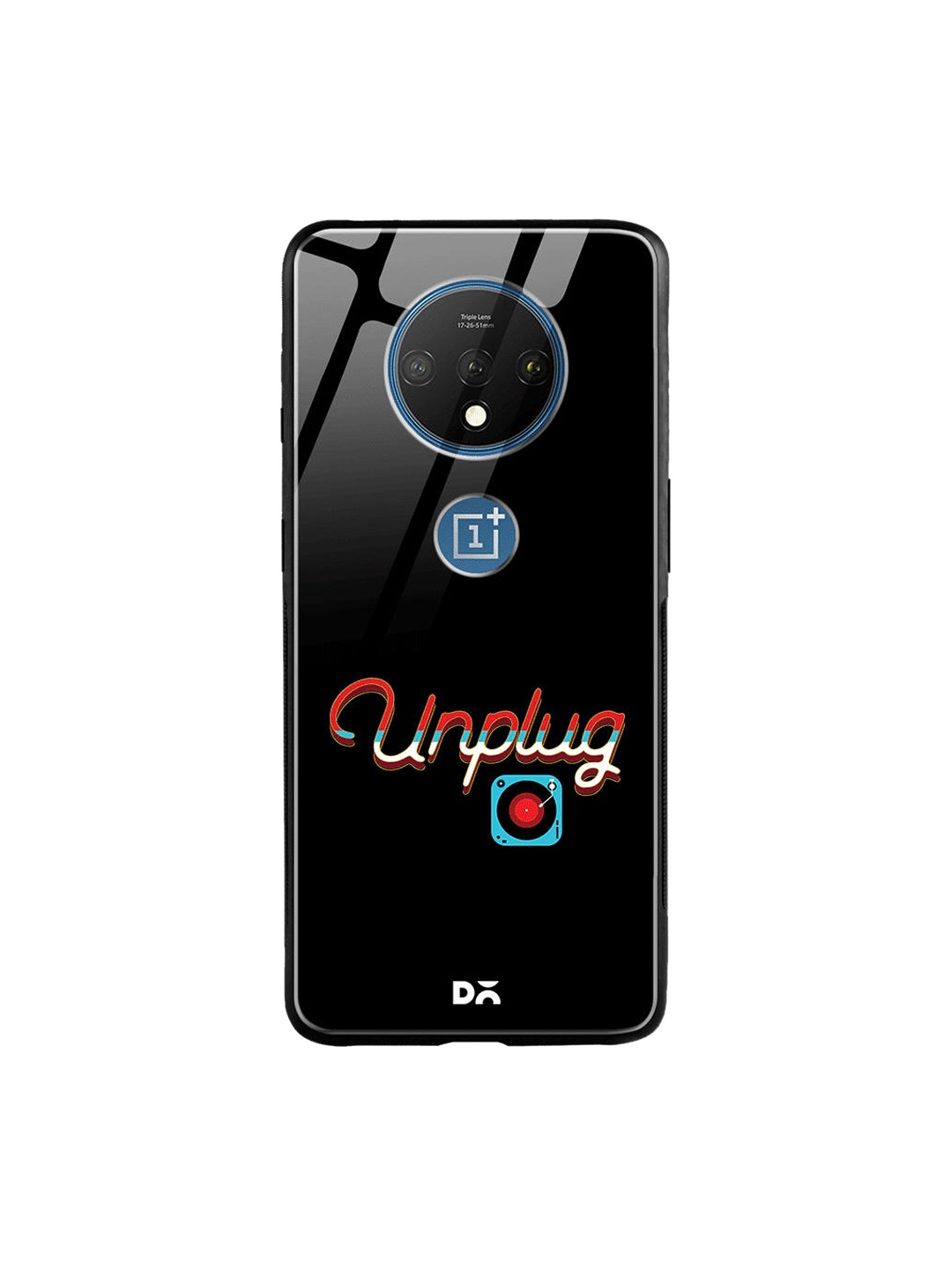 

DailyObjects Black & Red Unplug Tunes OnePlus 7T Glass Case