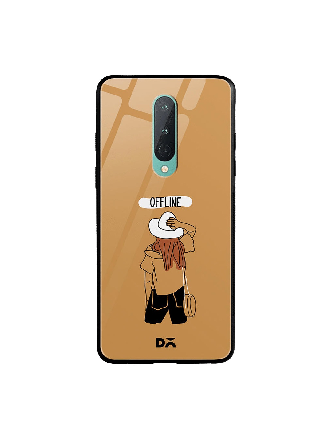 

DailyObjects Brown & White Offline OnePlus 8 Glass Case