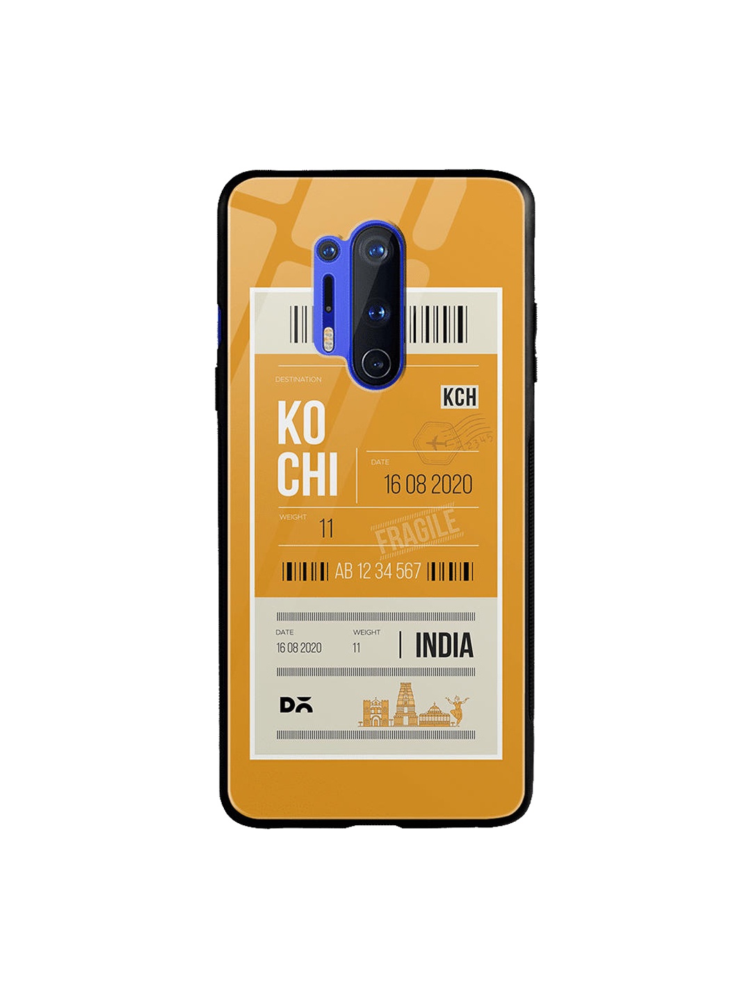 

DailyObjects Yellow & White Kochi City Tag OnePlus 8 Pro Glass Case