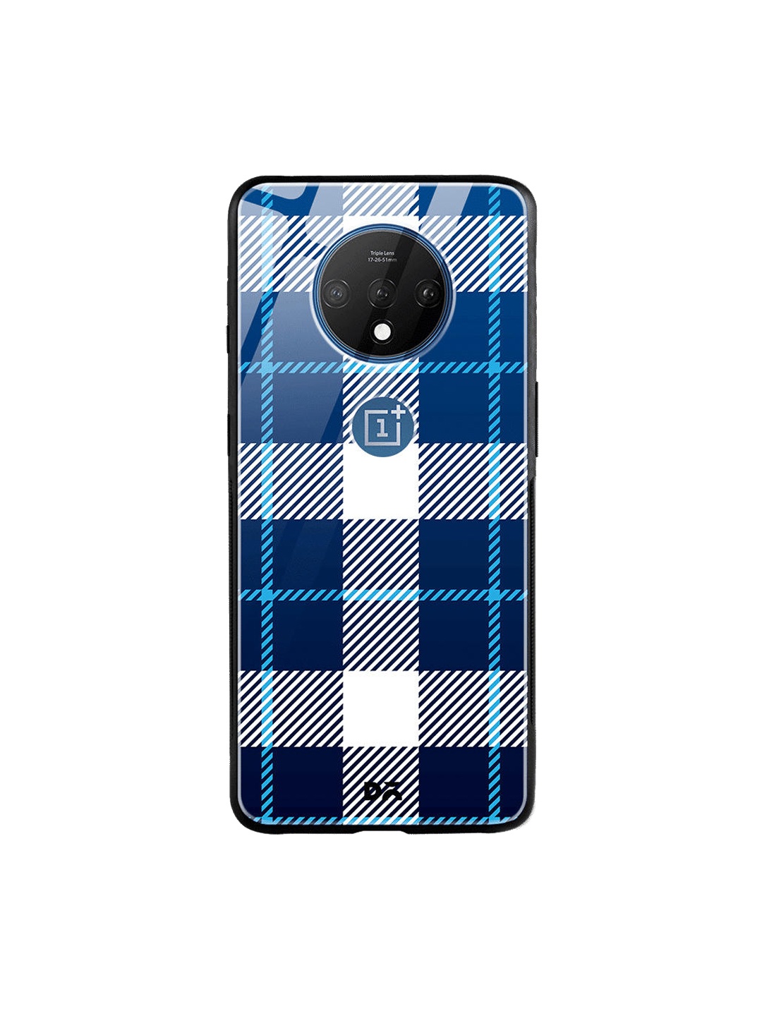 

DailyObjects Blue & White Nightfall Rope Checks OnePlus 7T Glass Case