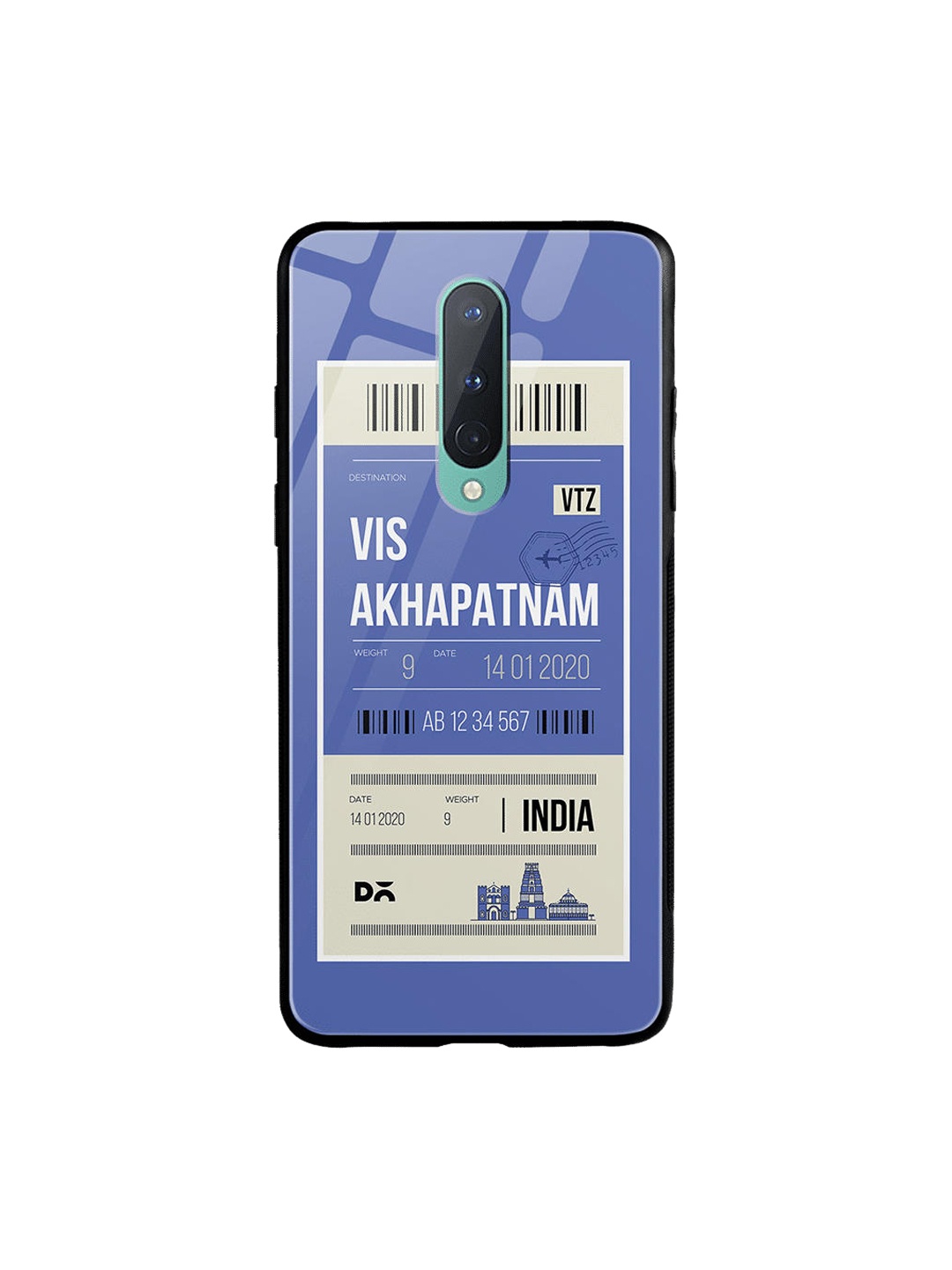 

DailyObjects Blue & White Visakhapatnam City Tag OnePlus 8 Glass Case