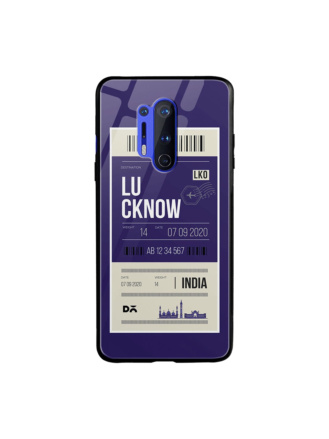 

DailyObjects Navy Blue & White Lucknow City Tag OnePlus 8 Pro Glass Case