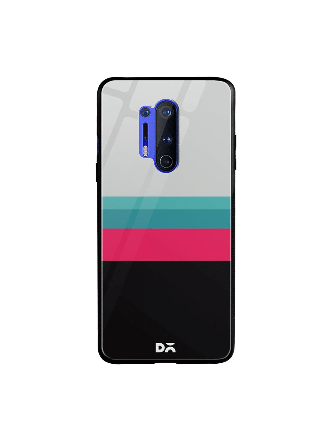 

DailyObjects Black & Grey Colour-Blocked OnePlus 8 Pro Glass Mobile Case
