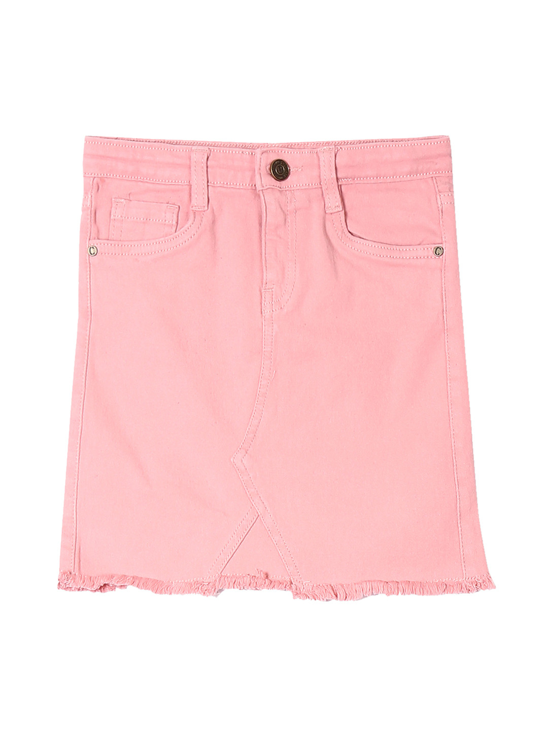 

Cherokee Girls Pink Solid Knee-Length Denim Pencil Skirt