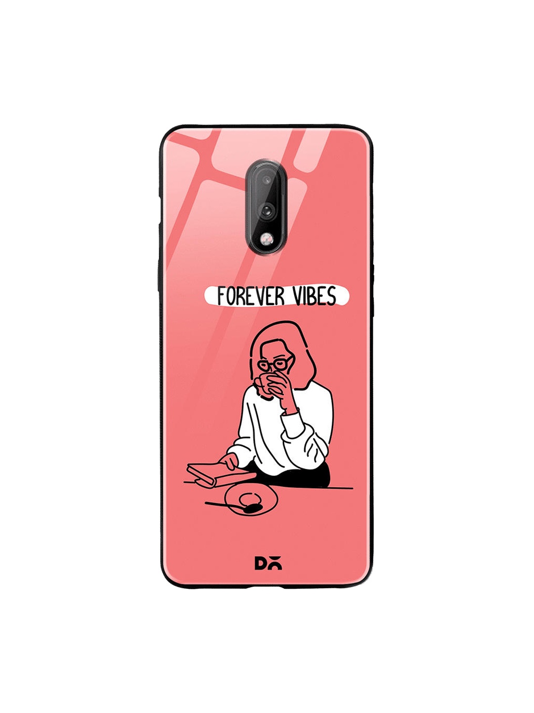 

DailyObjects Pink & White Forever Vibes OnePlus 7 Glass Case