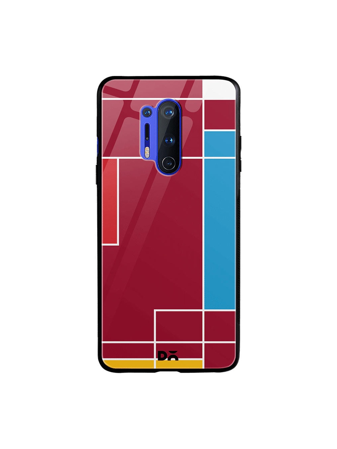 DailyObjects Red & Blue Brick Blocks OnePlus 8 Pro Glass Case