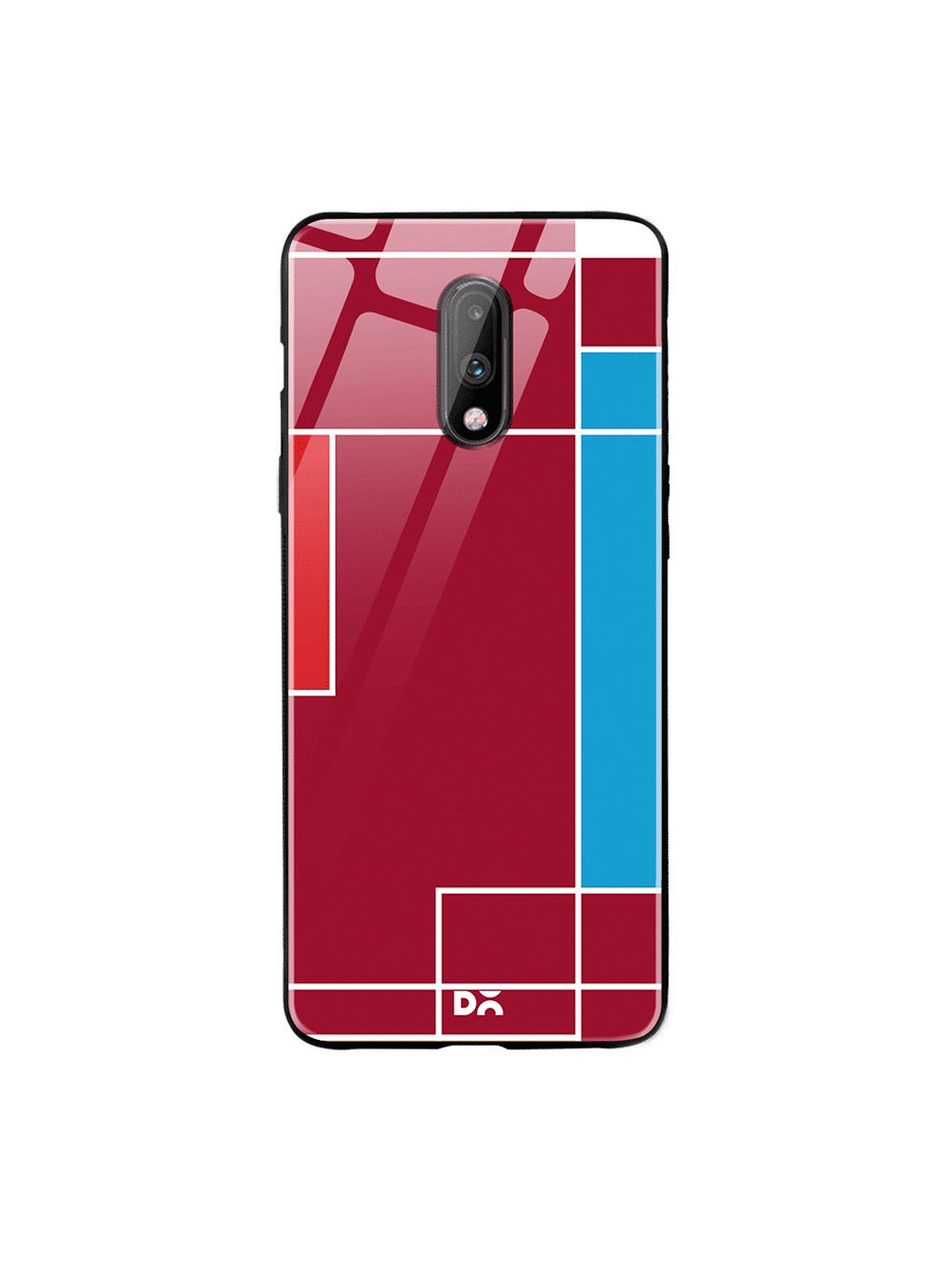 

DailyObjects Red & Blue Brick Blocks OnePlus 7 Glass Case