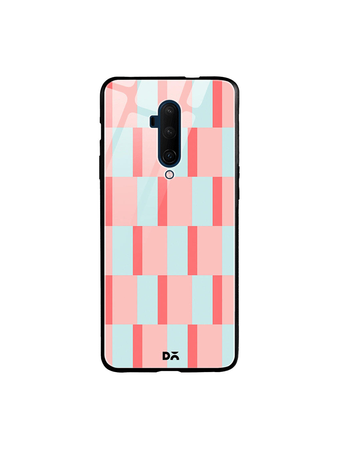 

DailyObjects Pink & Blue Dual Blush Checks OnePlus 7T Pro Glass Cover