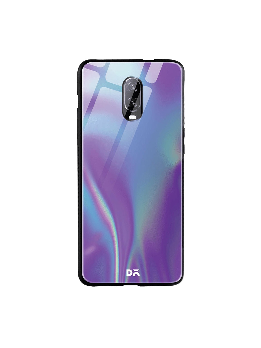 DailyObjects Blue & Purple Holo Satin OnePlus 7 Glass Case