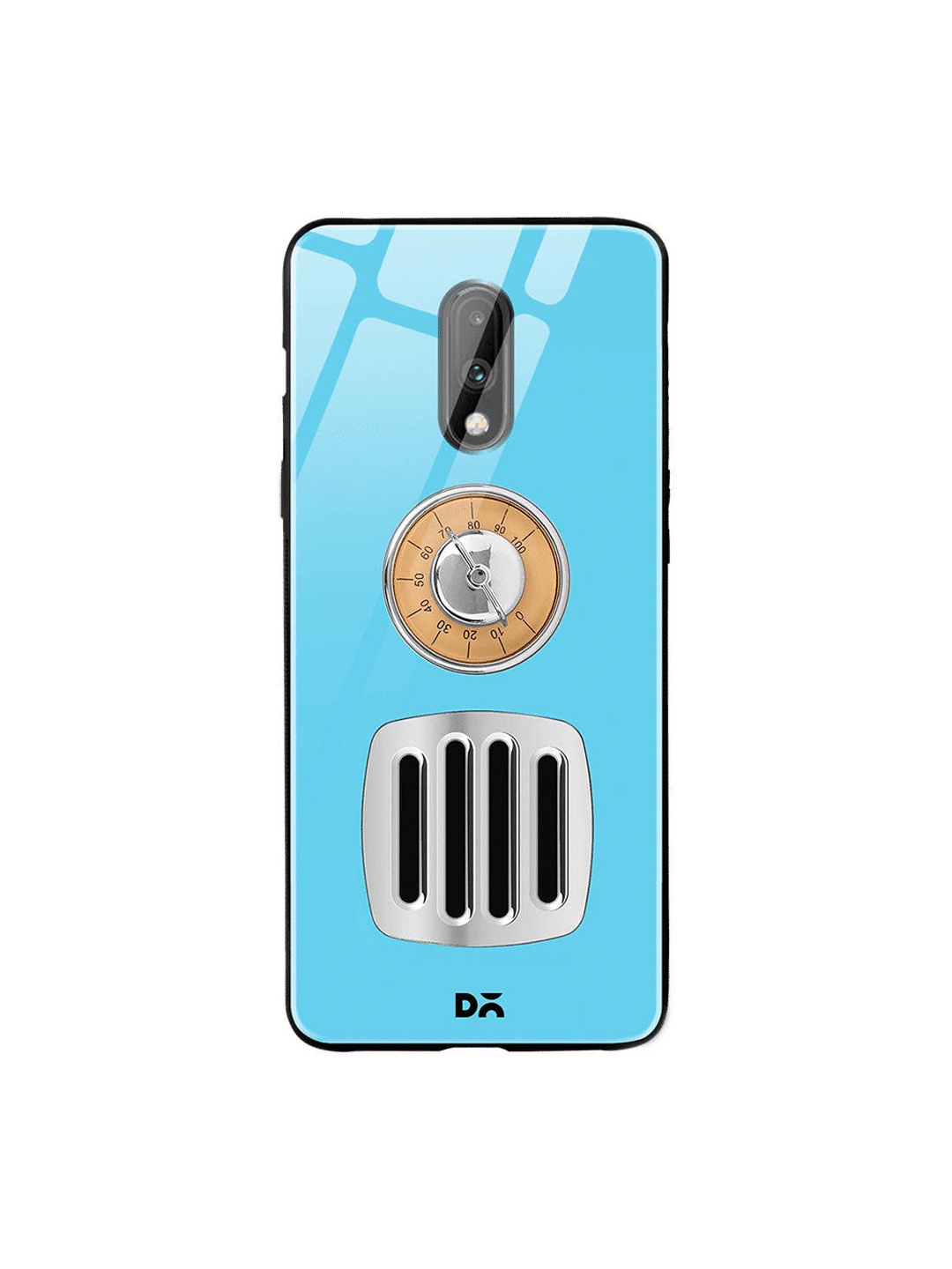 

DailyObjects Blue & Brown Radio OnePlus 7 Glass Case